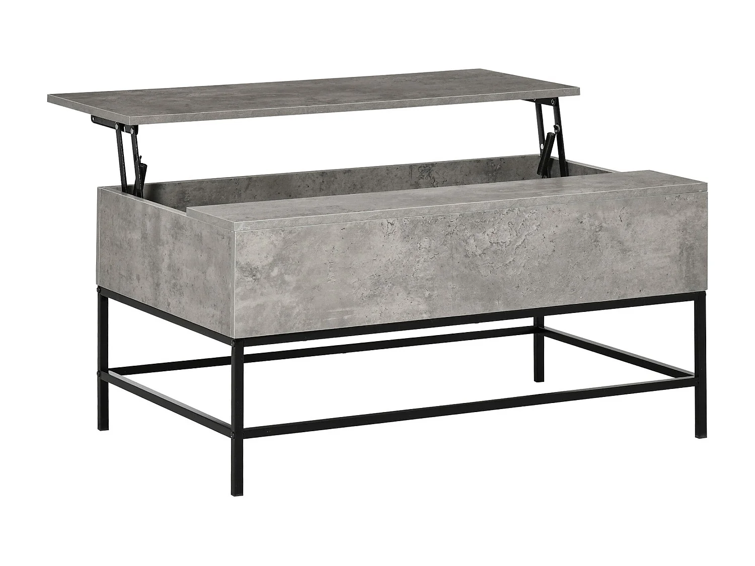 Mesa de centro elevable Arca Homcom con compartimento interior gris 45,5x90x60,5 cm