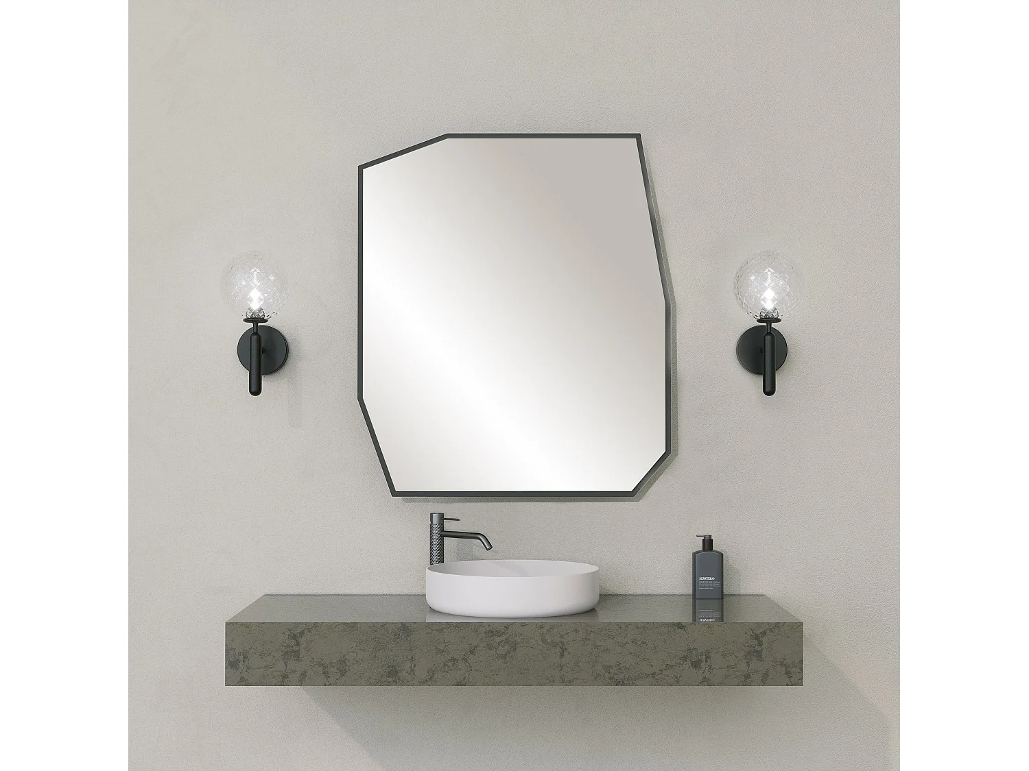 Miroir murale Meida 60x70cm Bois Noir