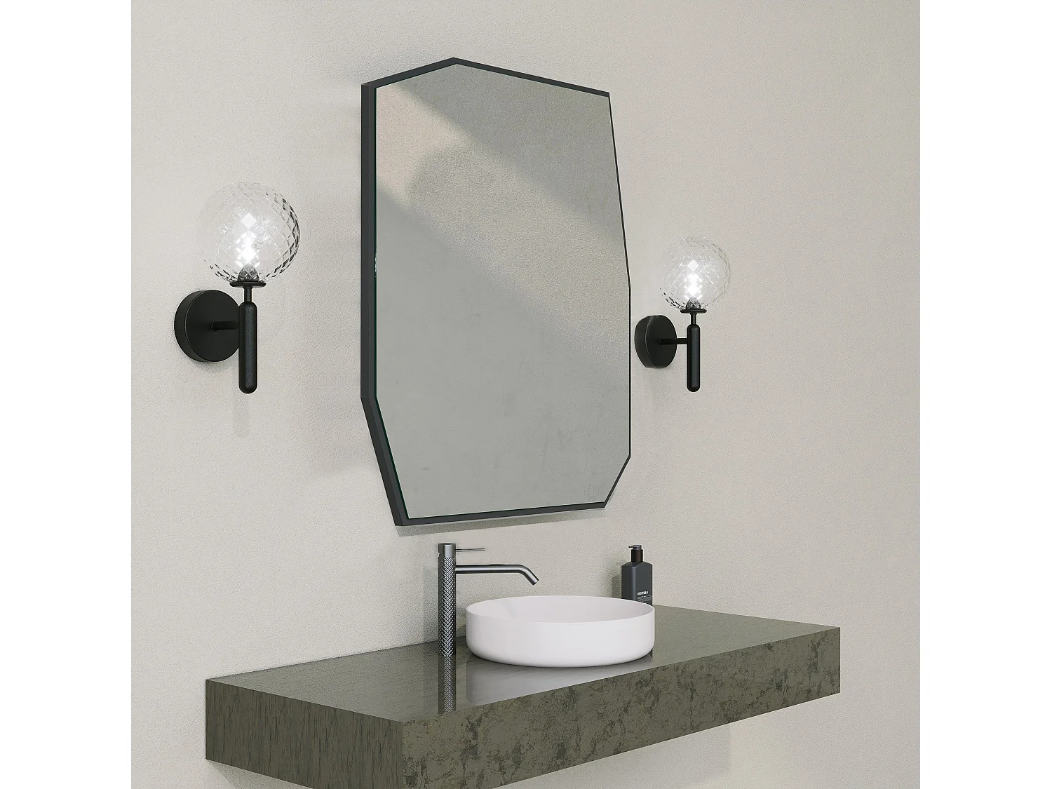 Miroir murale Meida 60x70cm Bois Noir
