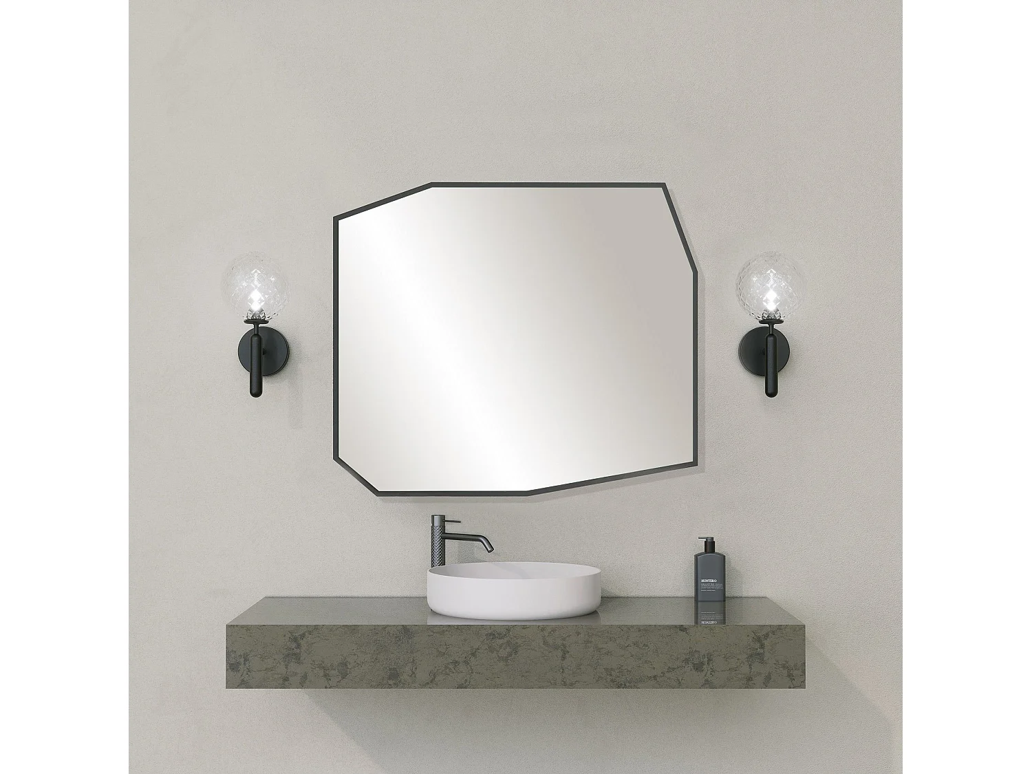 Miroir murale Meida 60x70cm Bois Noir