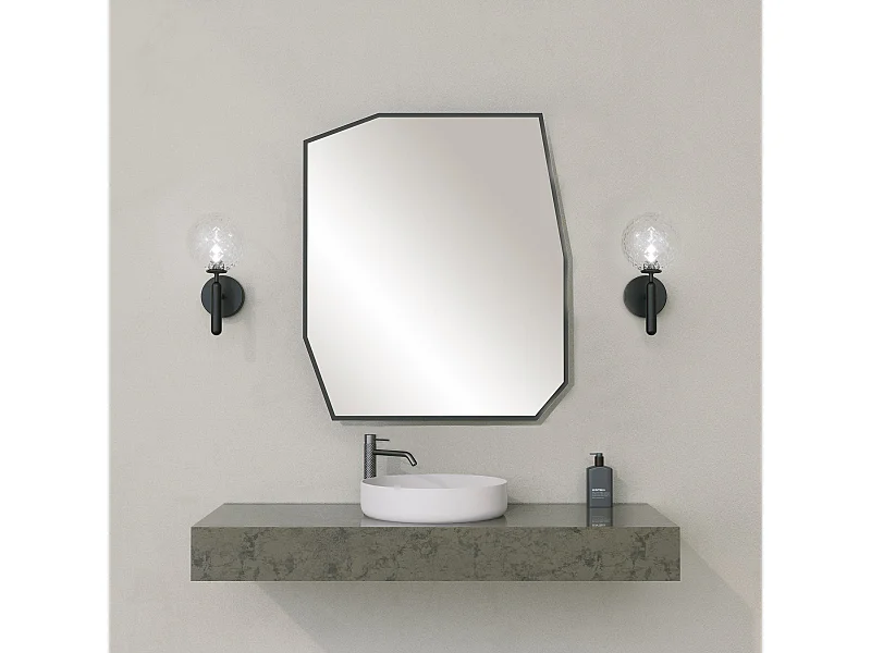Miroir murale Meida 60x70cm Bois Noir