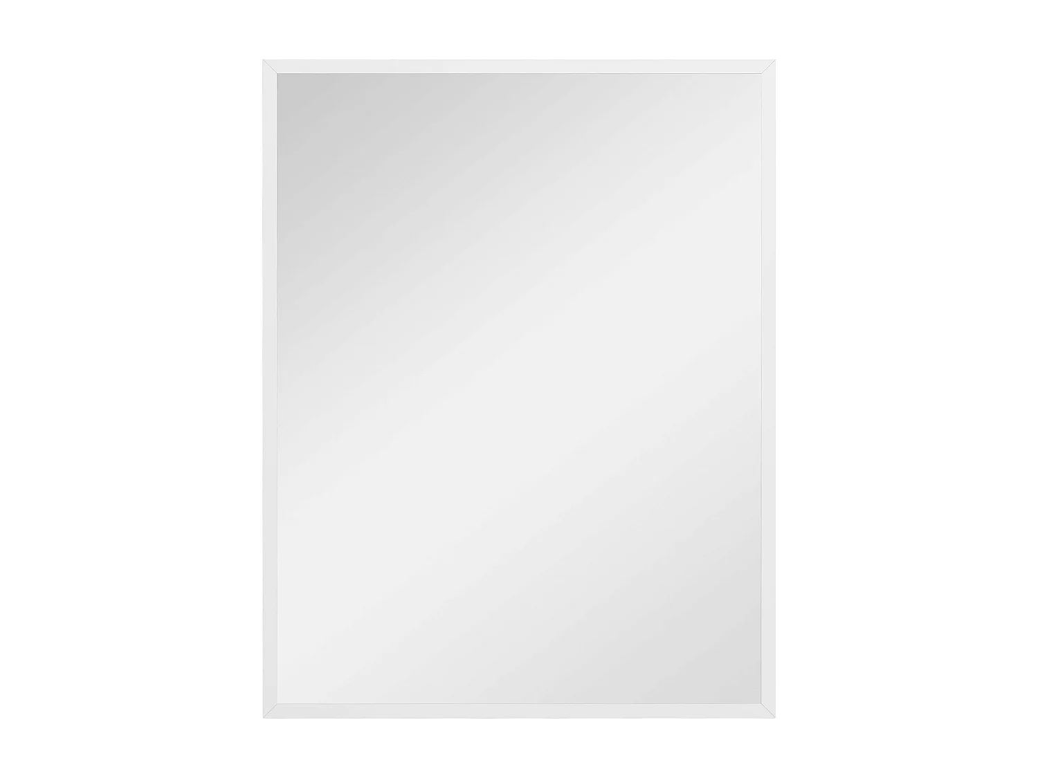 HOMCOM Espelho de Parede Decorativo 70x90 cm Espelho Retangular Espelho de Casa de Banho com 4 Ganchos Metálicos Estilo Moderno para Sala Quarto Entrada Branco