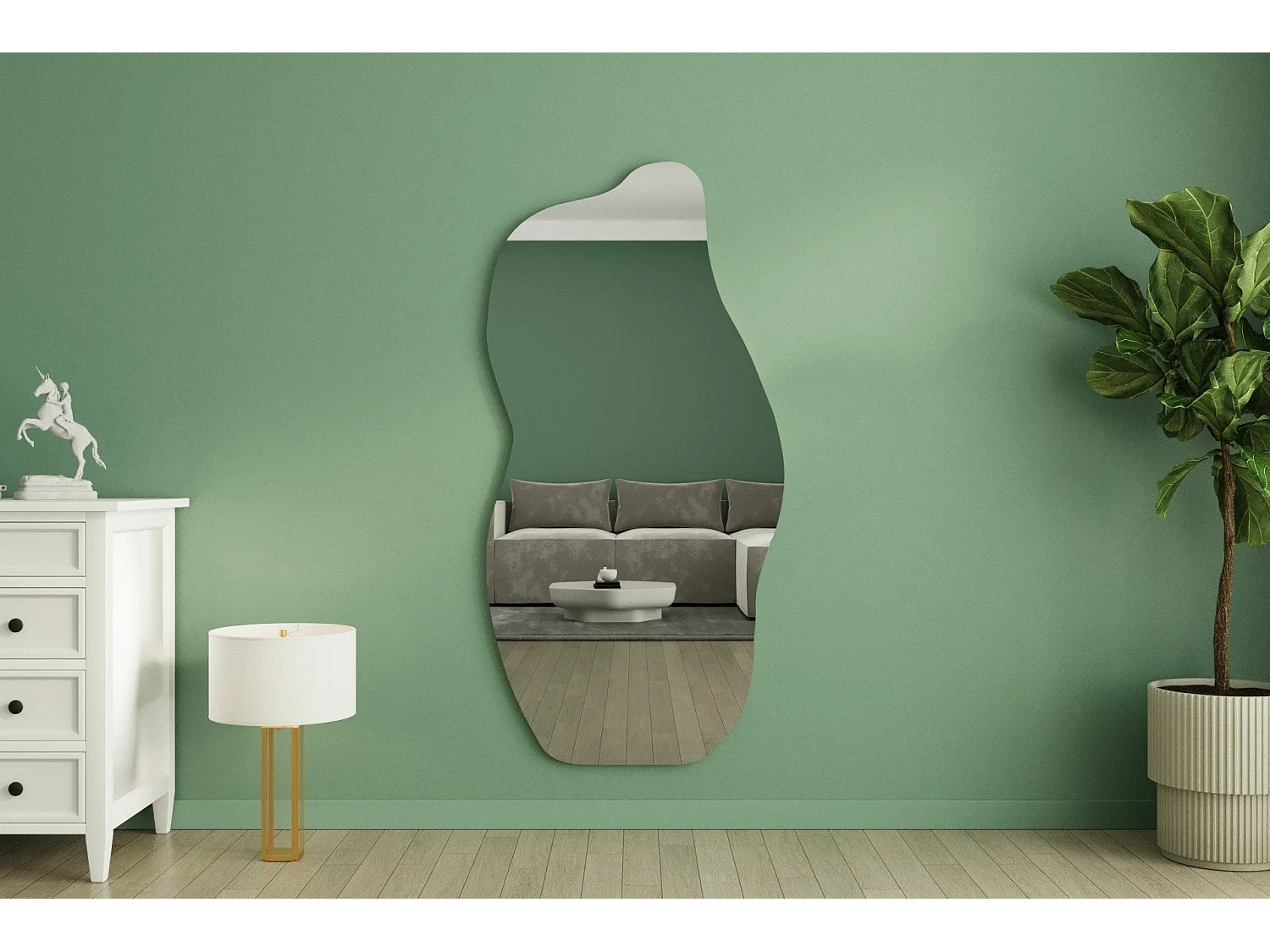 Espelho Moderno "Sabbia" - Cor de Areia - 70x175x2.2cm para Decoração Elegante