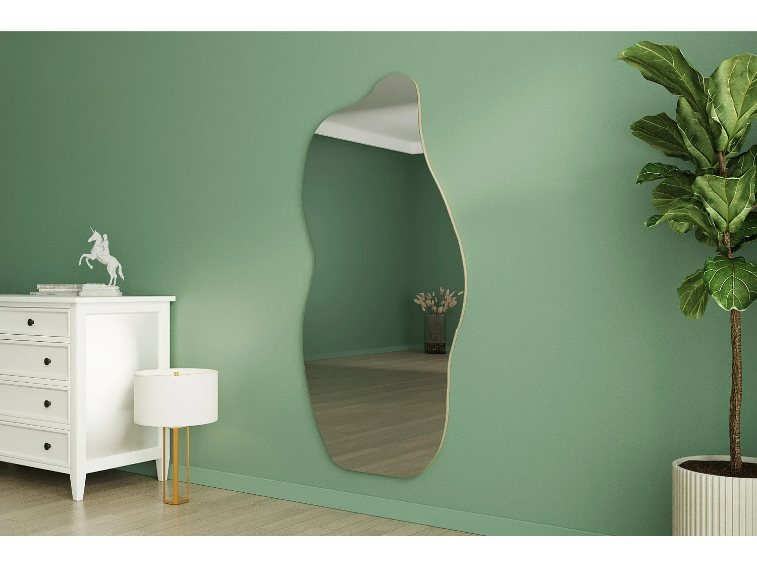 Espelho Moderno "Sabbia" - Cor de Areia - 70x175x2.2cm para Decoração Elegante