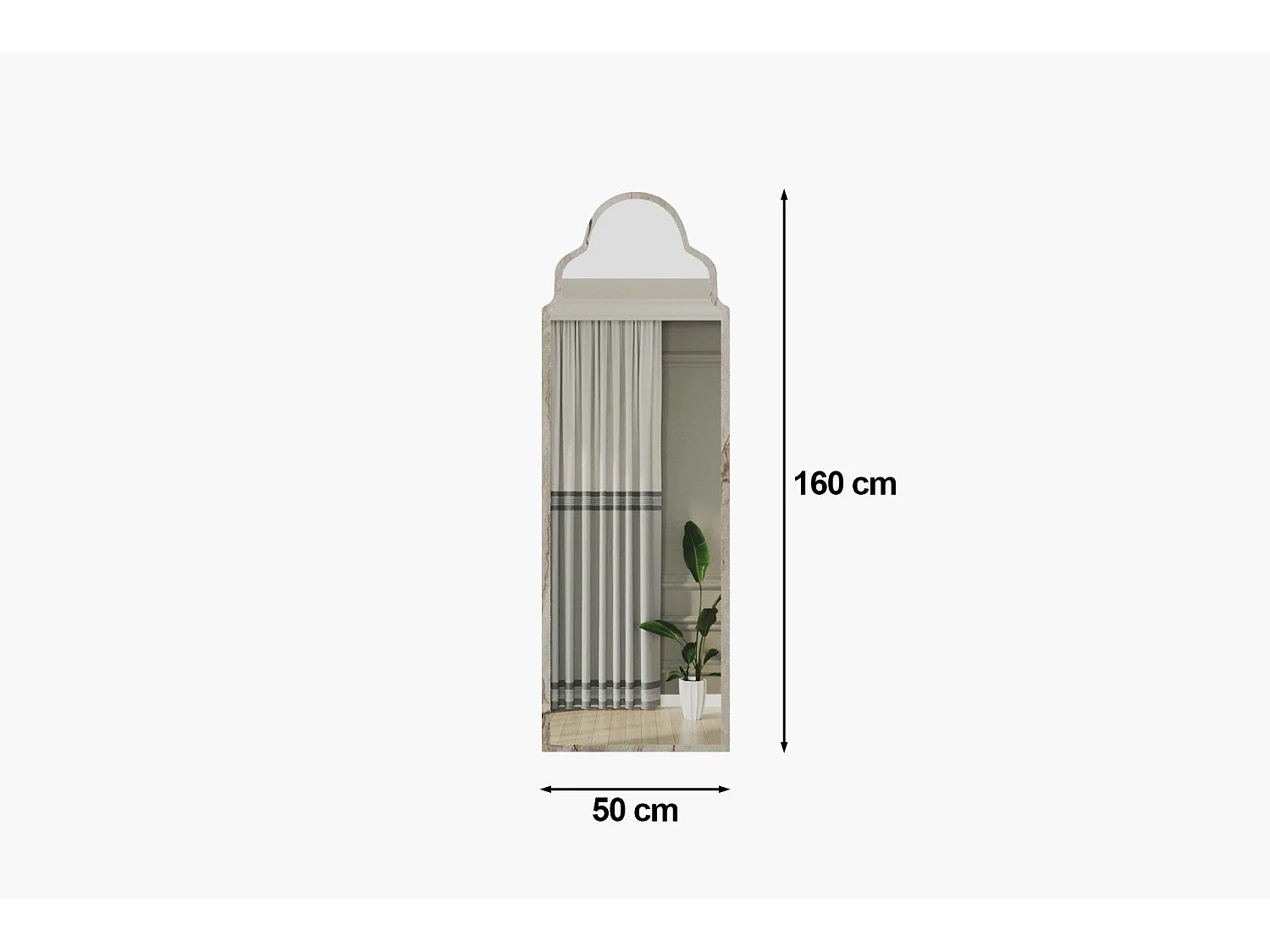 Miroir mural / sur pied Melta L50xH160cm Effet marbre blanc