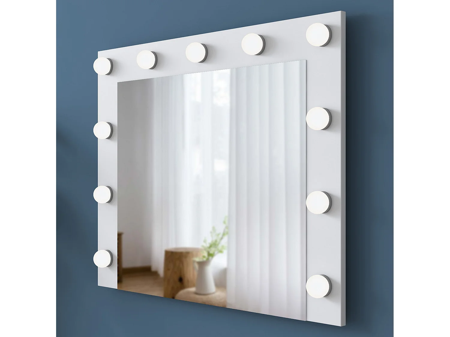 Espelho de Parede Bianco - Moderno e Elegante em Branco - 90x71.8x15cm