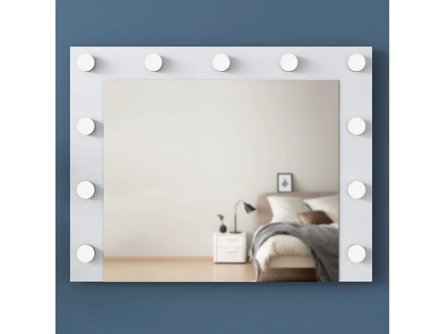 Espelho de Parede Bianco - Moderno e Elegante em Branco - 90x71.8x15cm