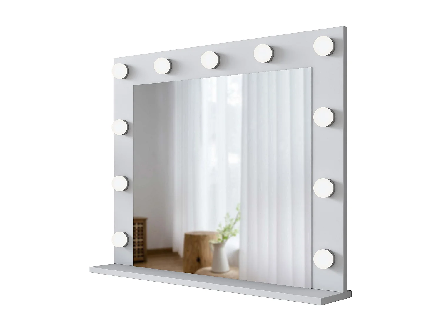 Espelho de Parede Bianco - Moderno e Elegante em Branco - 90x71.8x15cm