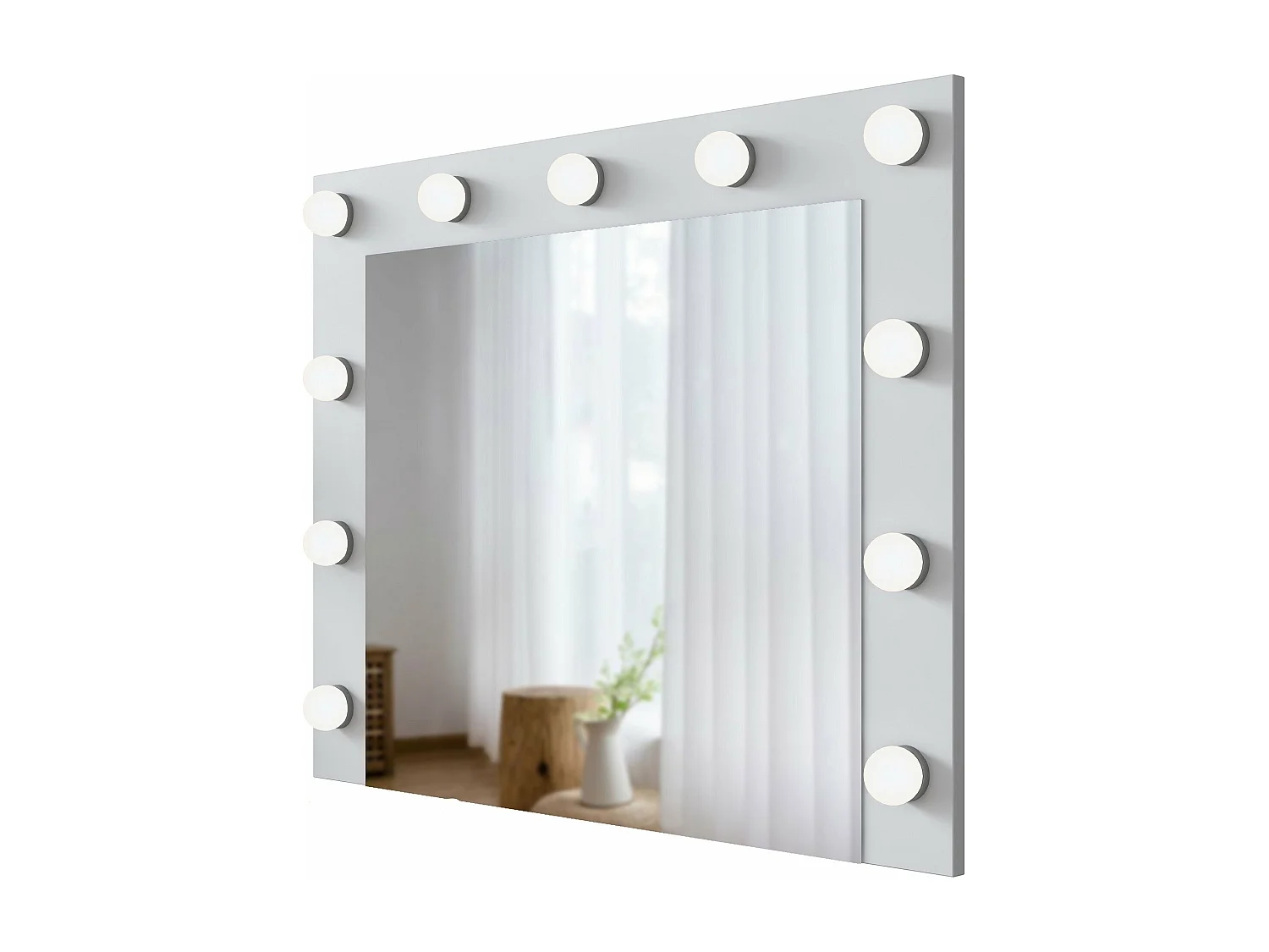 Espelho de Parede Bianco - Moderno e Elegante em Branco - 90x71.8x15cm