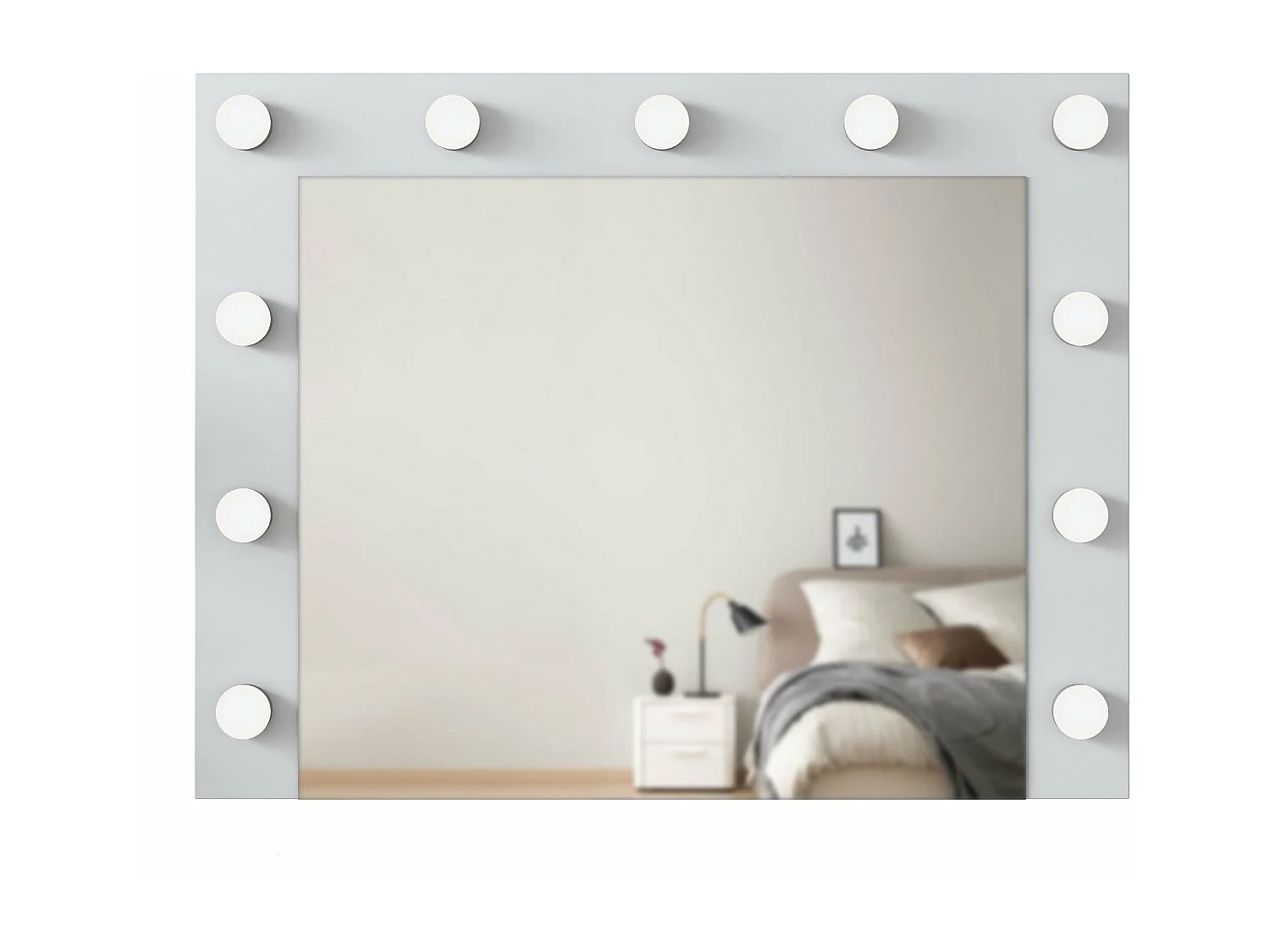 Espelho de Parede Bianco - Moderno e Elegante em Branco - 90x71.8x15cm