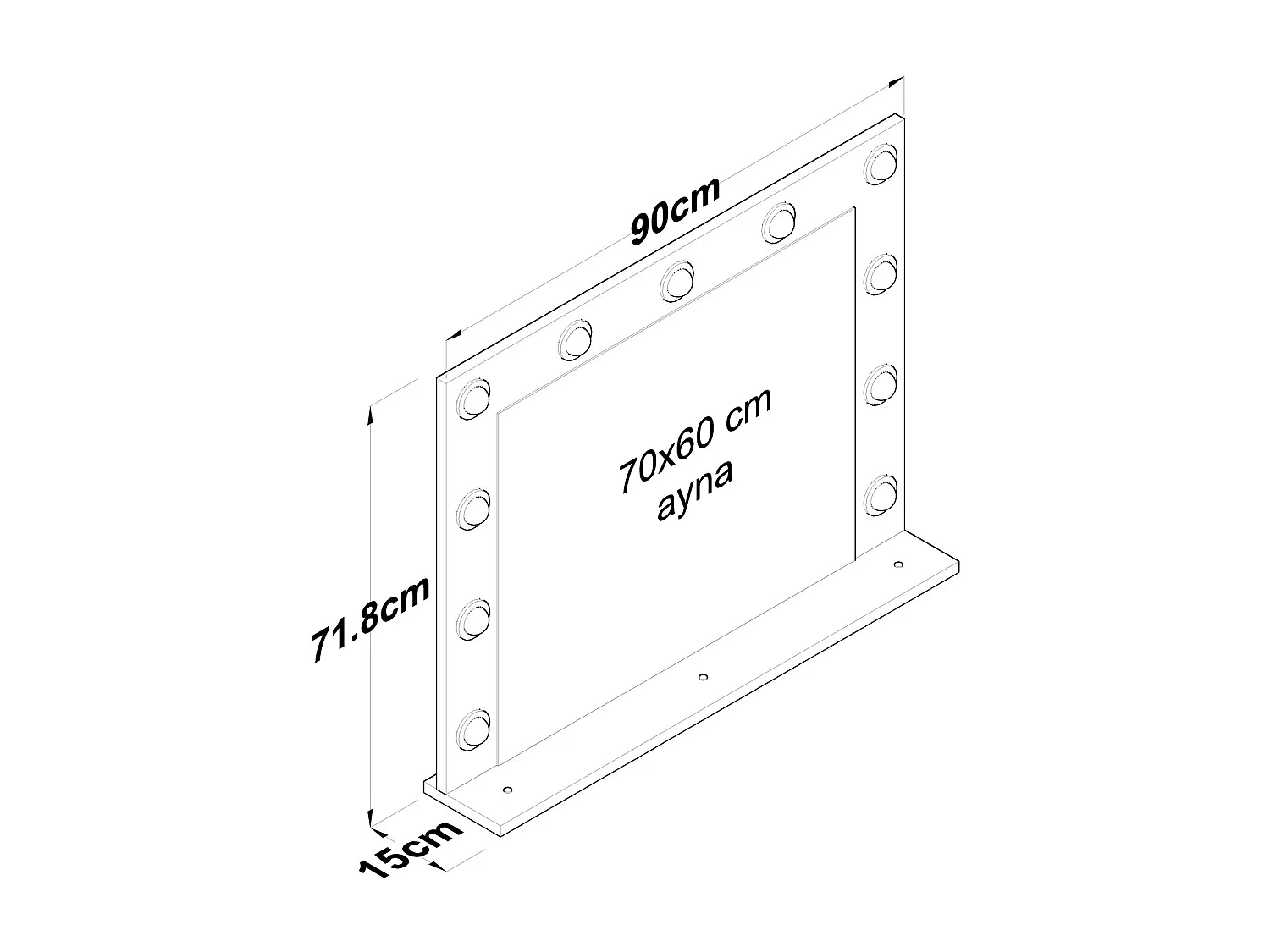 Espelho de Parede Bianco - Moderno e Elegante em Branco - 90x71.8x15cm