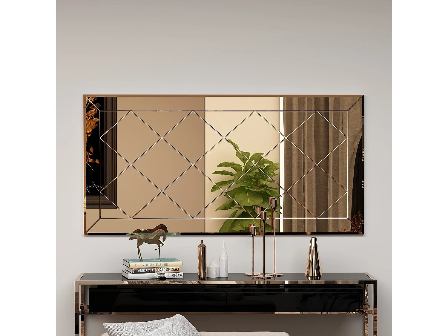 Miroir décoratif Javean L120xH60cm Bronze