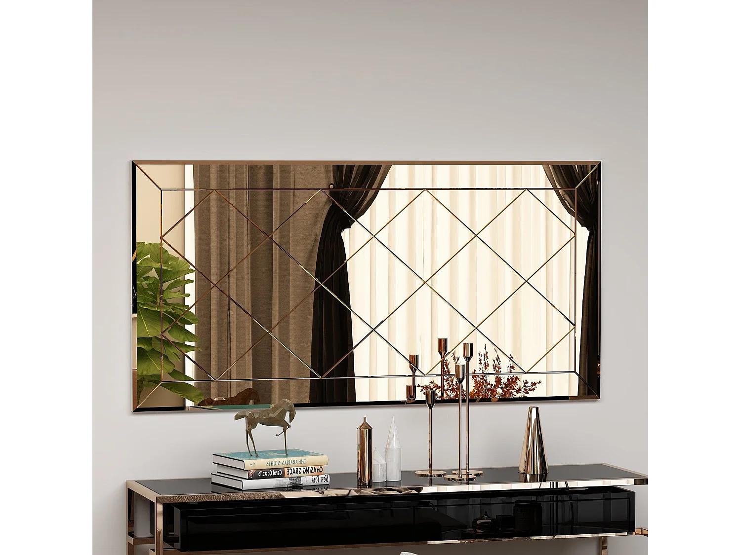 Miroir décoratif Javean L120xH60cm Bronze