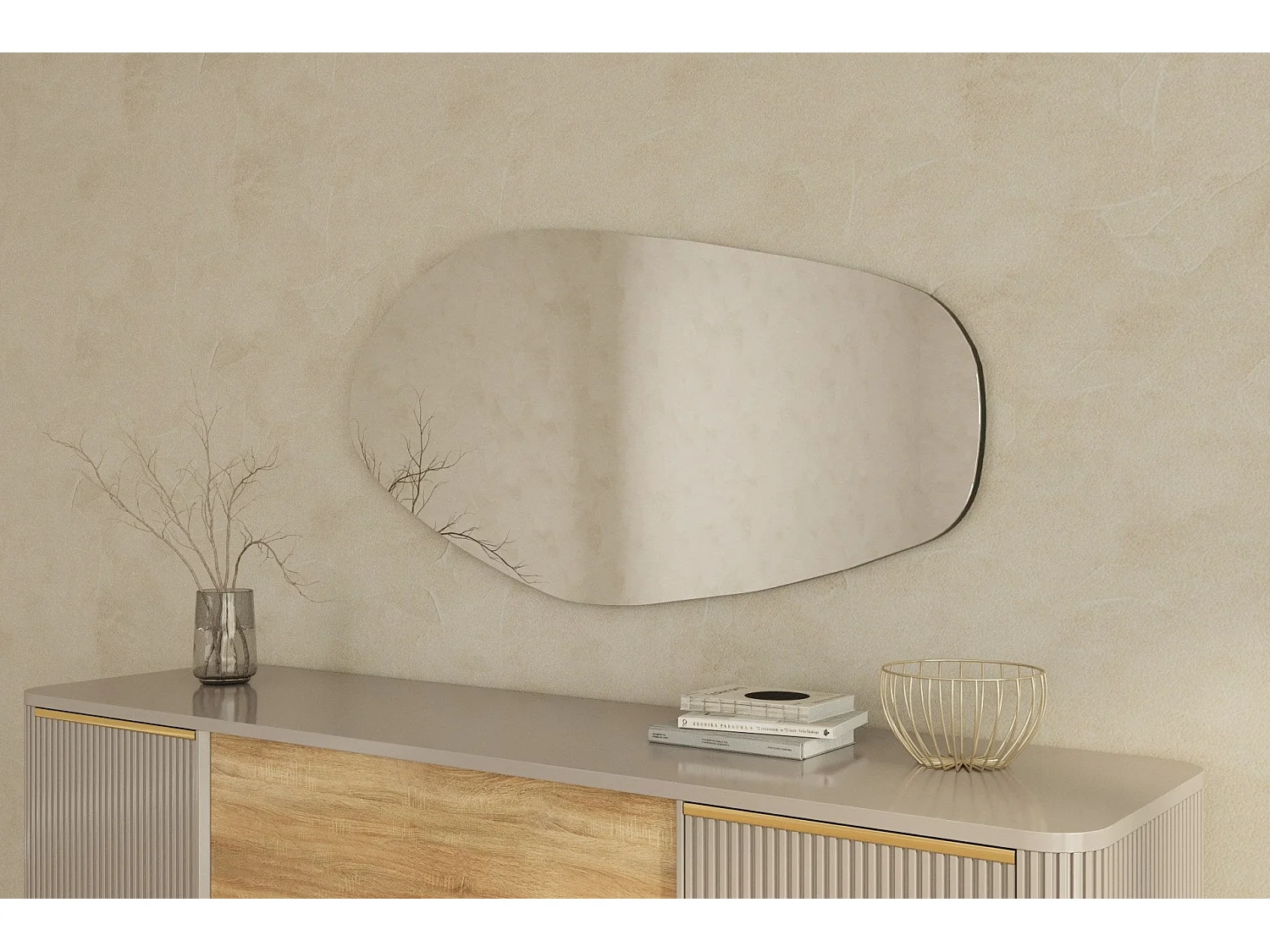 Sunleaf - Miroir de forme organique 60x120cm - Transparent