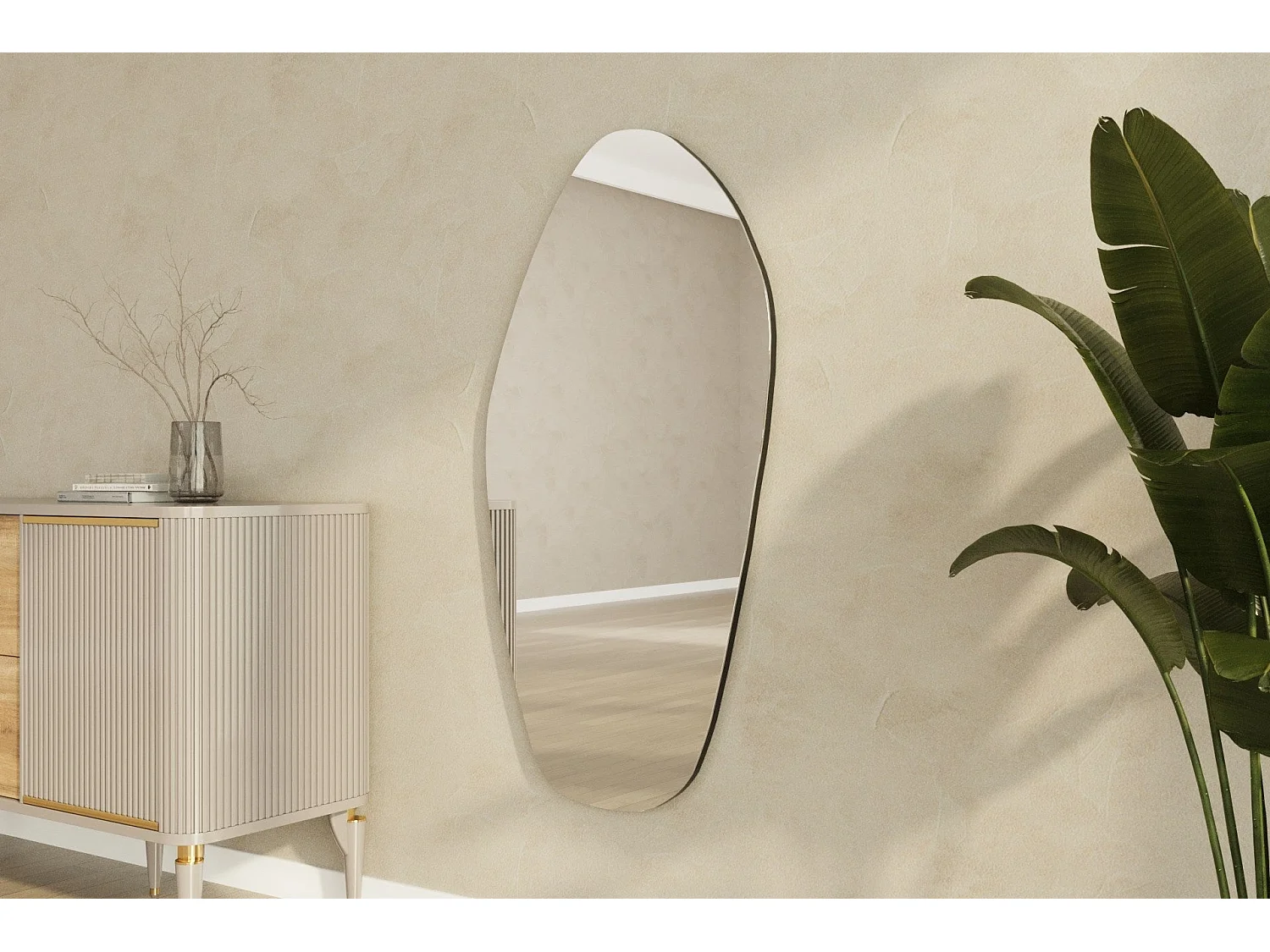 Sunleaf - Miroir de forme organique 60x120cm - Transparent