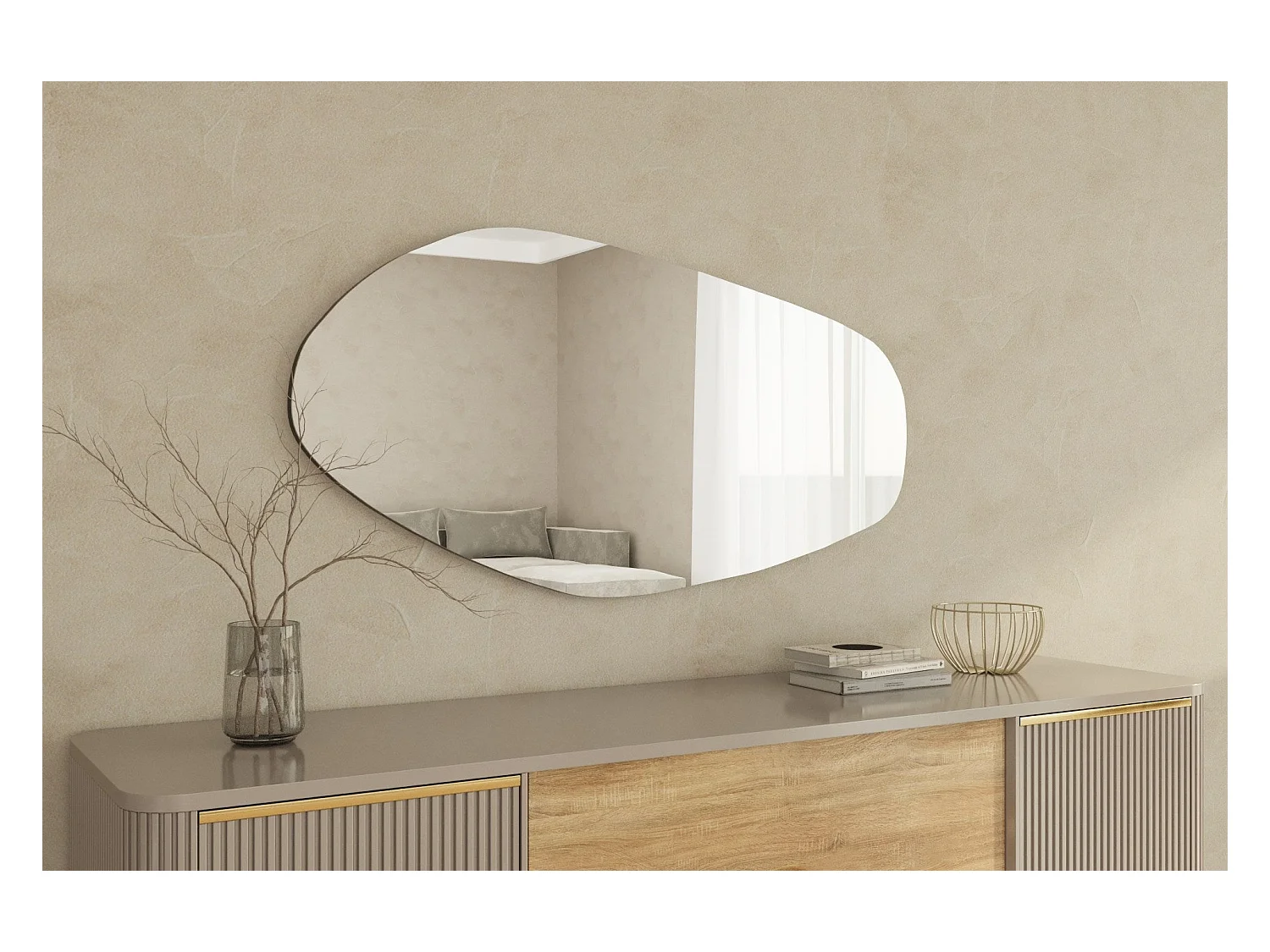 Sunleaf - Miroir de forme organique 60x120cm - Transparent