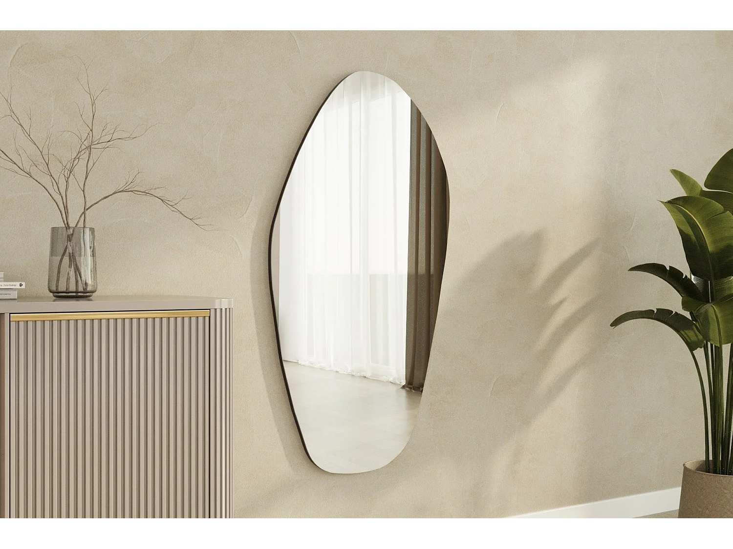 Sunleaf - Miroir de forme organique 60x120cm - Transparent