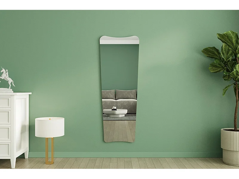 Espelho "Vitros"- 55 x 150 x 2,2 cm - Branco Areia - Design Moderno