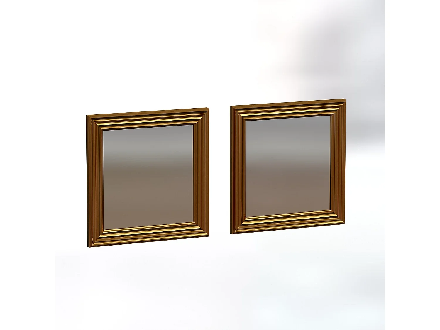 Conjunto de Espelhos Dourados "Bale" - 40x40x3cm (2 Peças) para Decoração Elegante