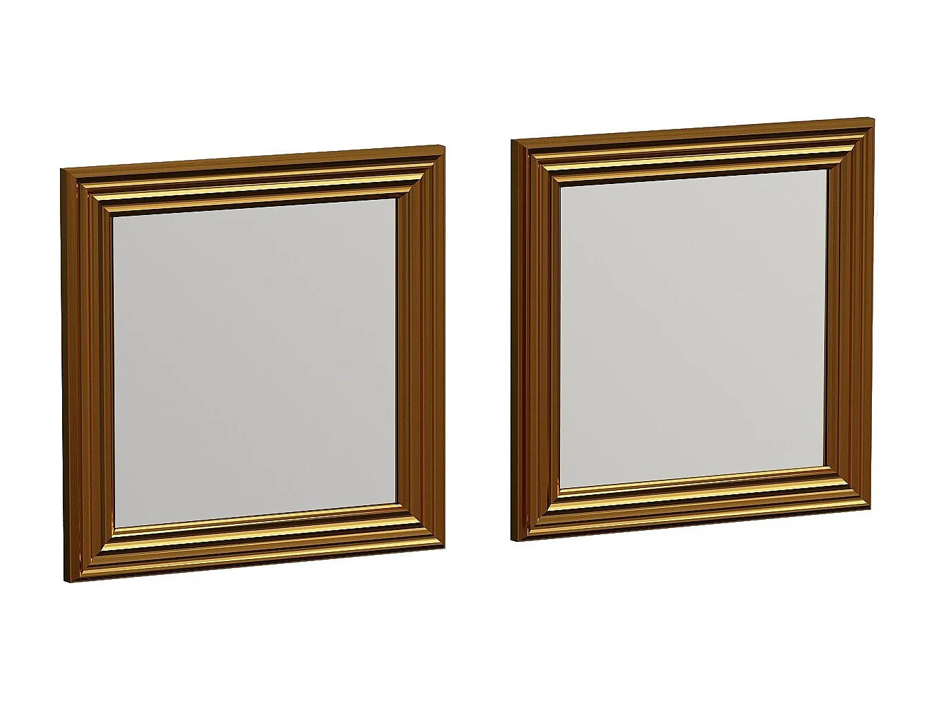 Conjunto de Espelhos Dourados "Bale" - 40x40x3cm (2 Peças) para Decoração Elegante