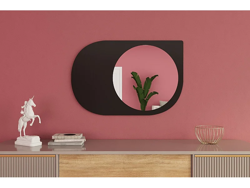 Espelho Moderno Pubble - 60 x 90 cm - Preto - Elegância e Sofisticação para sua Casa