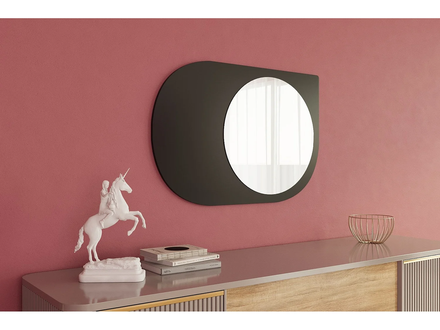 Espelho Moderno Pubble - 60 x 90 cm - Preto - Elegância e Sofisticação para sua Casa