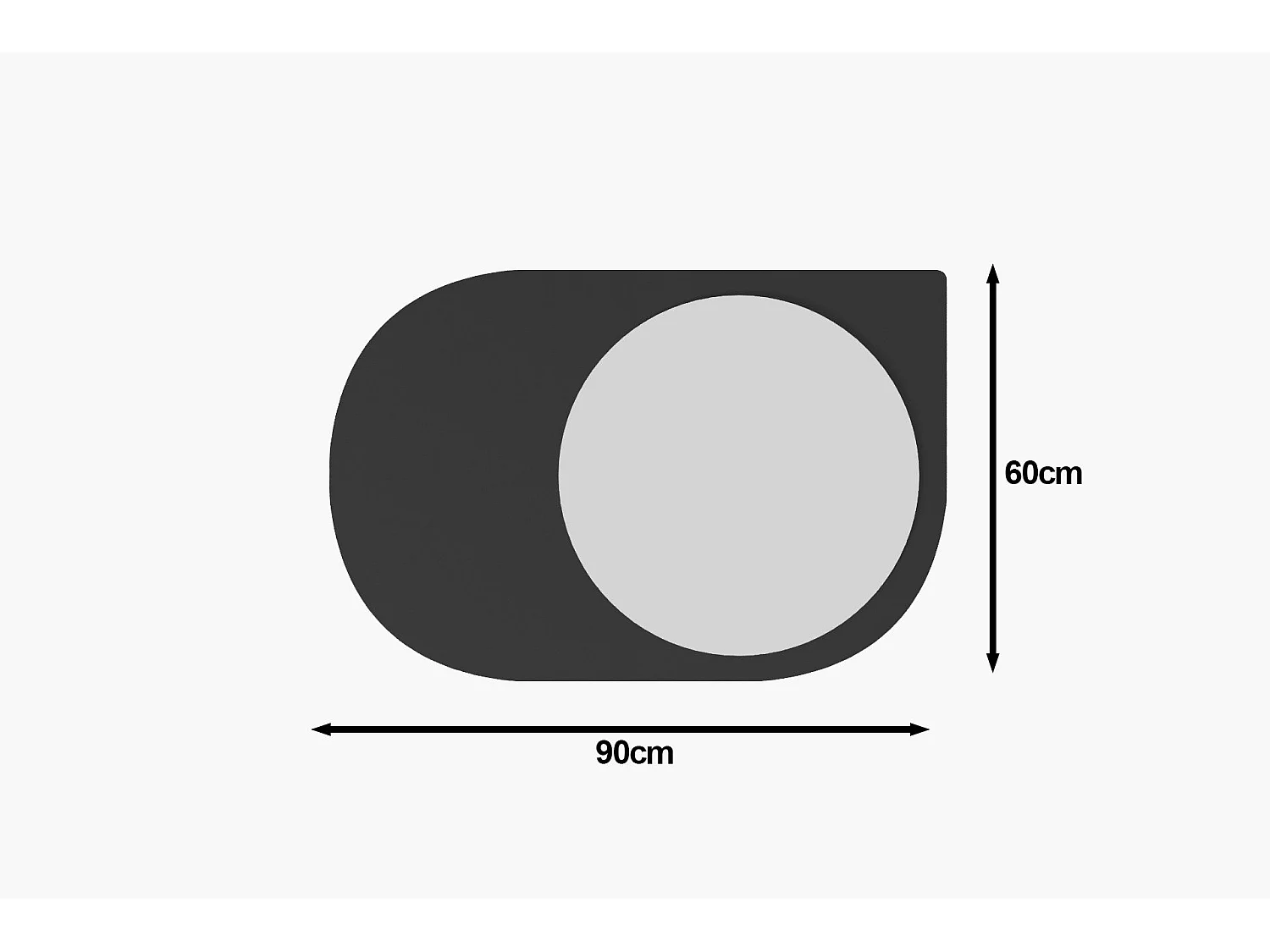 Espelho Moderno Pubble - 60 x 90 cm - Preto - Elegância e Sofisticação para sua Casa