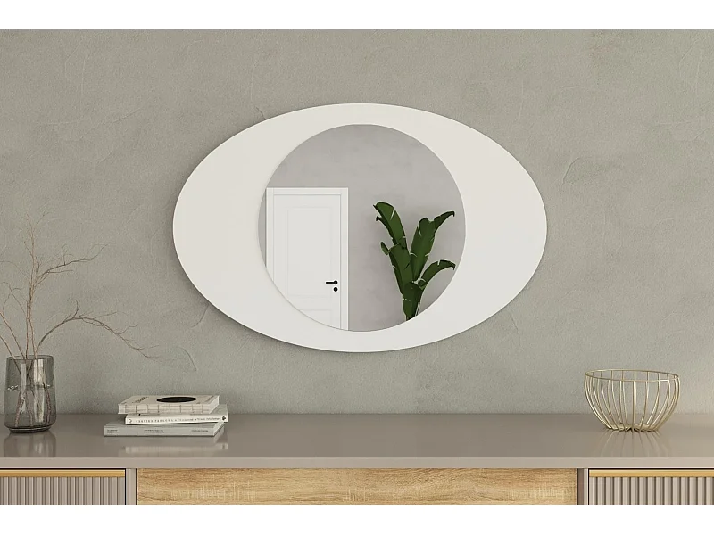 Espelho "Obble" - 60 x 90 x 2,2 cm - Branco - Design Moderno