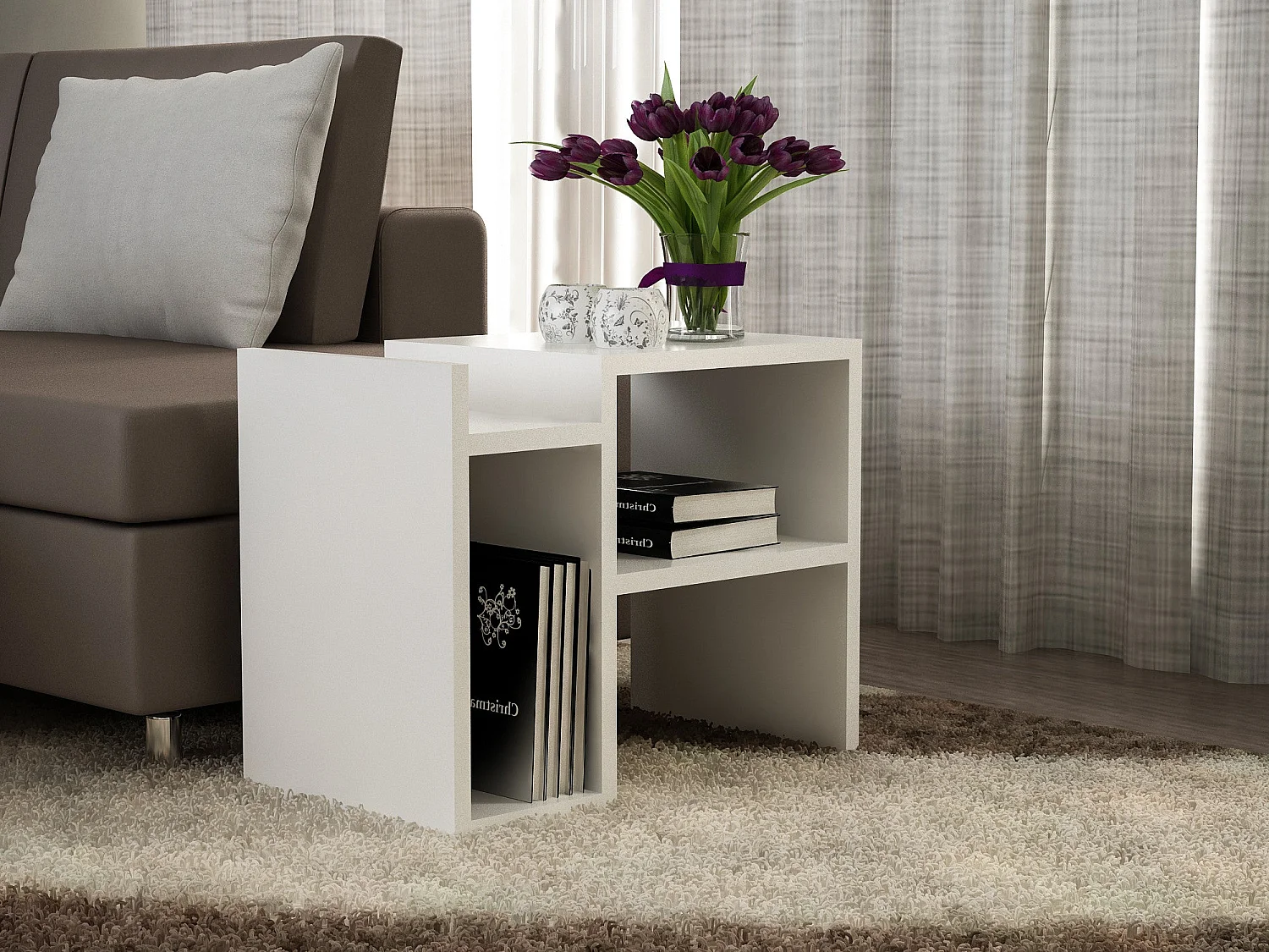 Mesa de Apoio Escandinava Branca - Estilo e Funcionalidade para Sua Casa