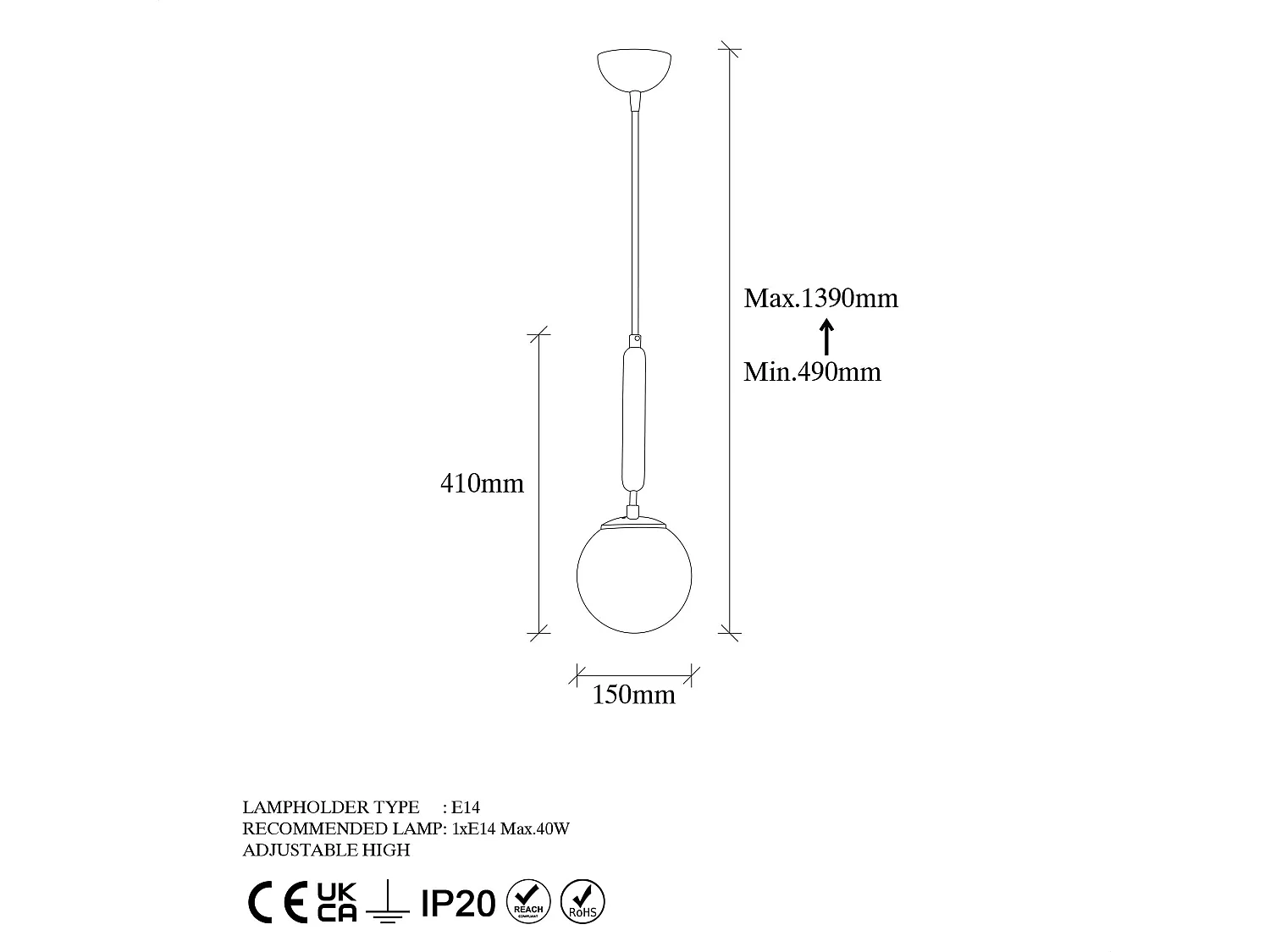 Candeeiro de Cobre Elegante com Altura Ajustável para Ambientes Sofisticados