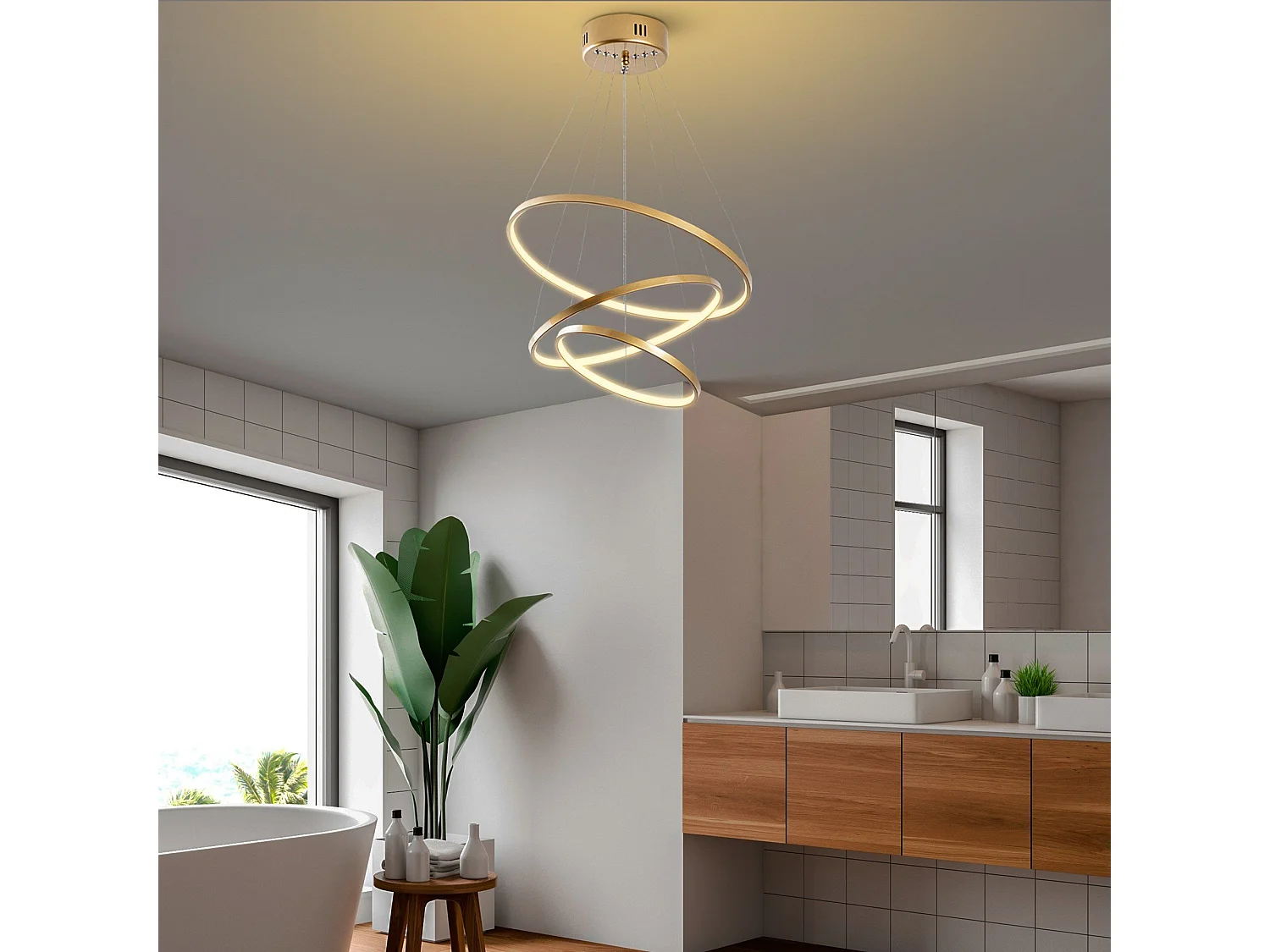 Candeeiro de Teto LED Regulável Simit em Dourado - Design Moderno e Elegante