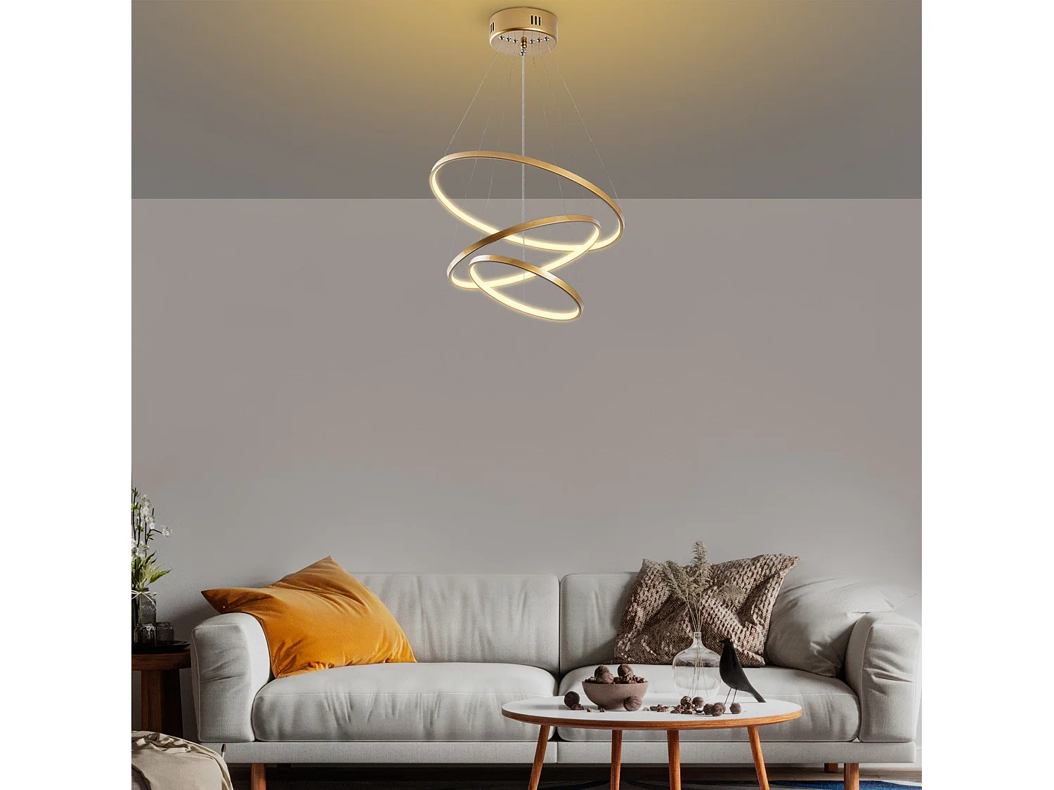 Candeeiro de Teto LED Regulável Simit em Dourado - Design Moderno e Elegante