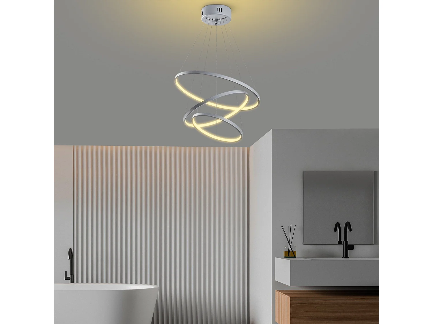 Candeeiro de Teto LED Regulável Simit – Cinzento – Design Moderno para Qualquer Espaço