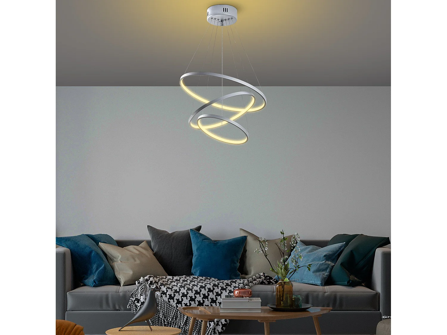 Candeeiro de Teto LED Regulável Simit – Cinzento – Design Moderno para Qualquer Espaço