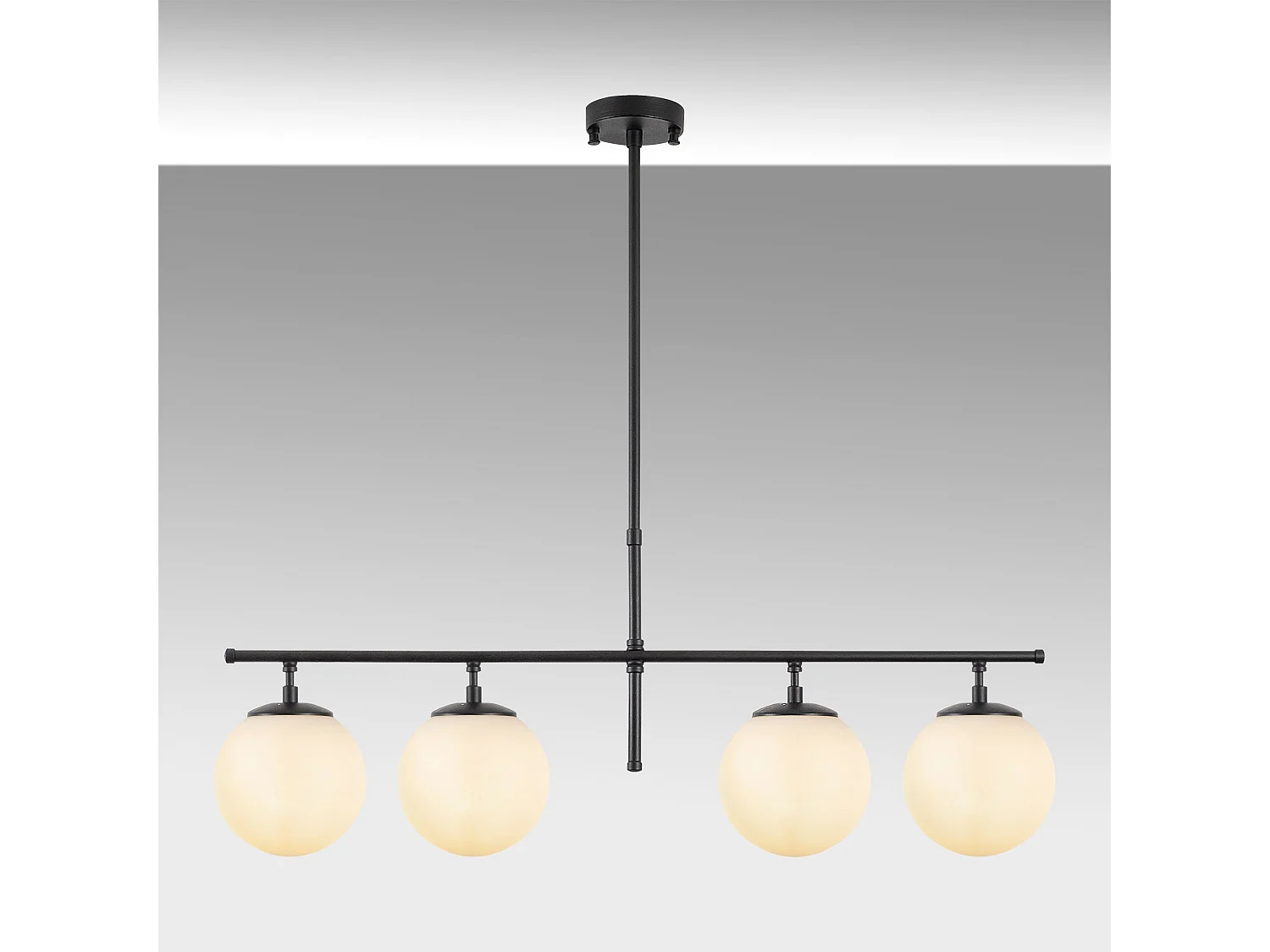 Candeeiro Preto e Creme Elegante com Altura Ajustável