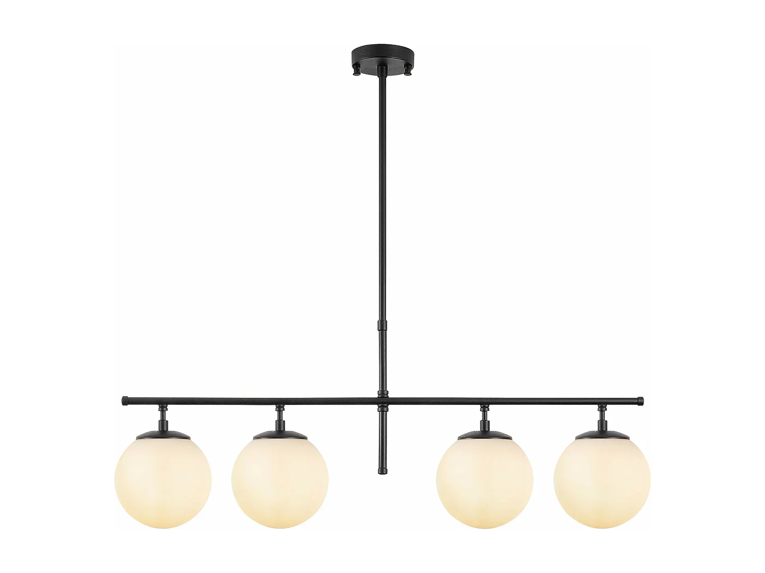 Candeeiro Preto e Creme Elegante com Altura Ajustável