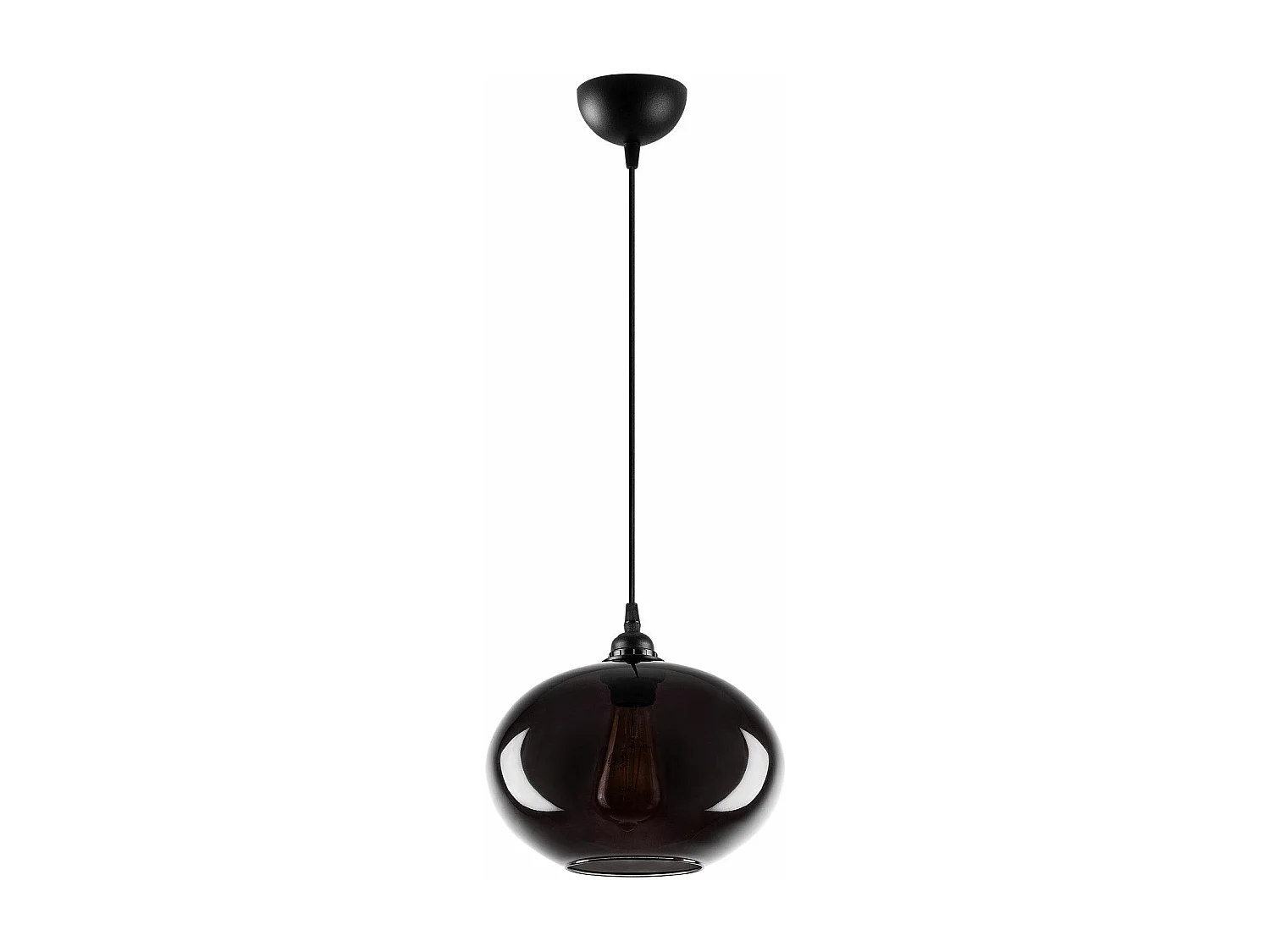Suspension Ferno D27cm Métal et Verre Noir