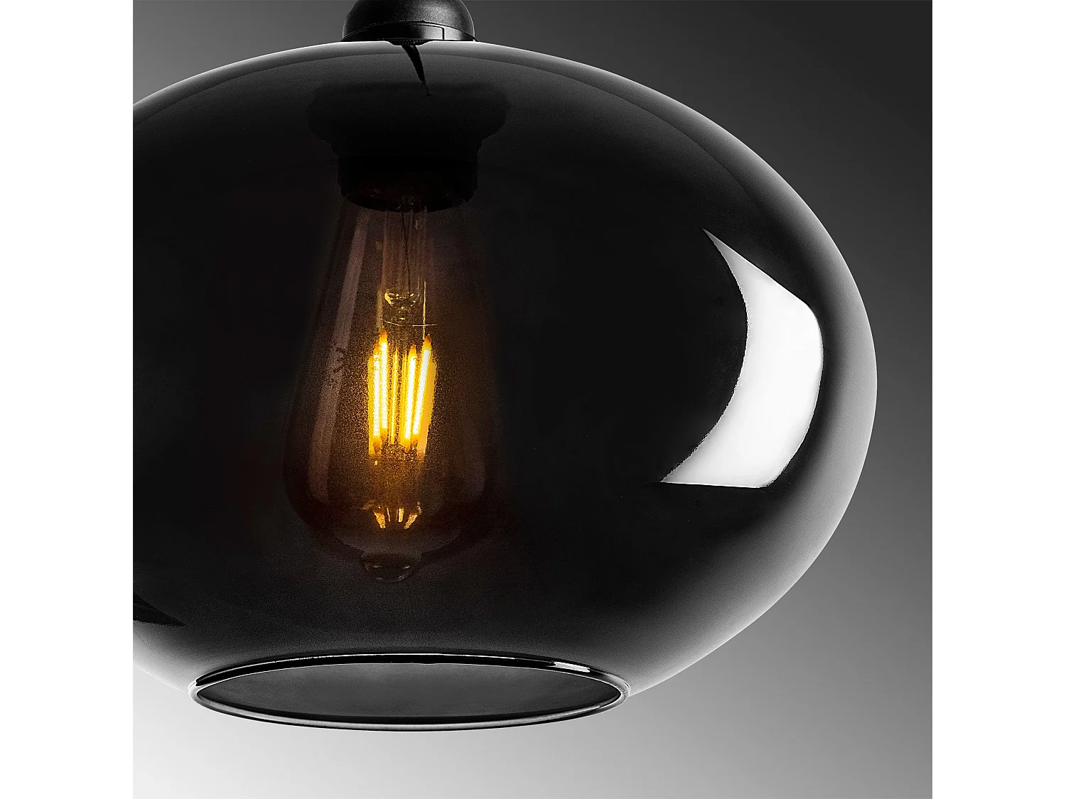 Suspension Ferno D27cm Métal et Verre Noir