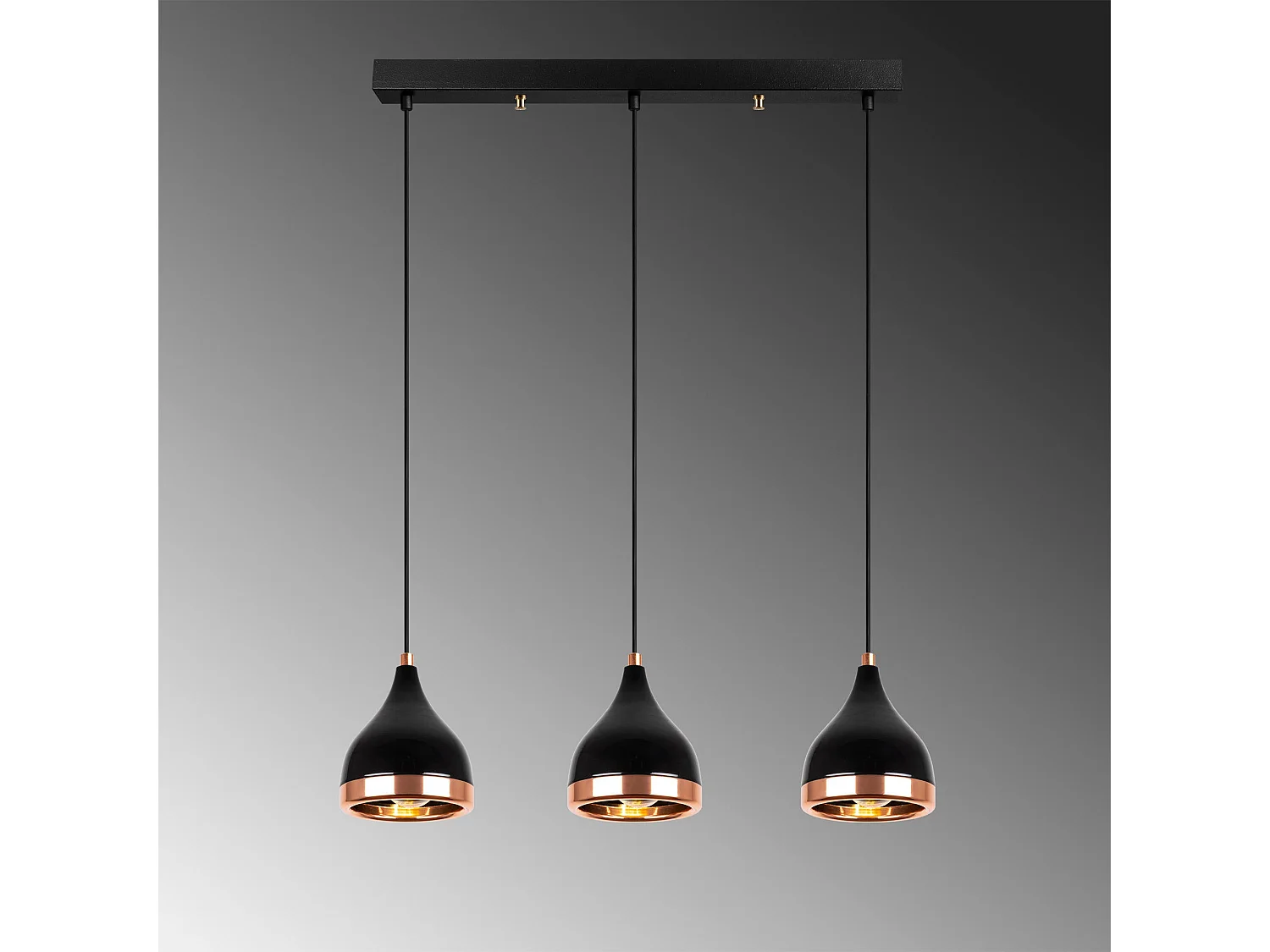 Candeeiro Moderno Yıldo 7041 em Preto e Cobre