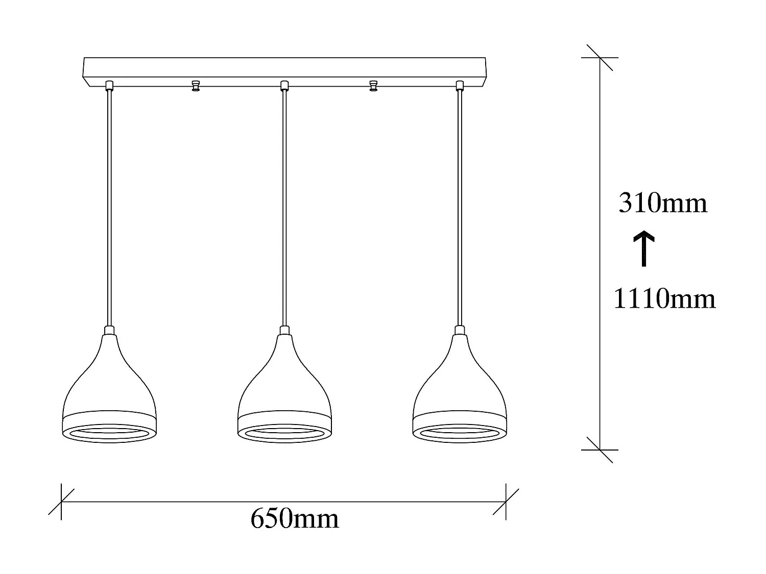 Candeeiro Moderno Yıldo 7041 em Preto e Cobre