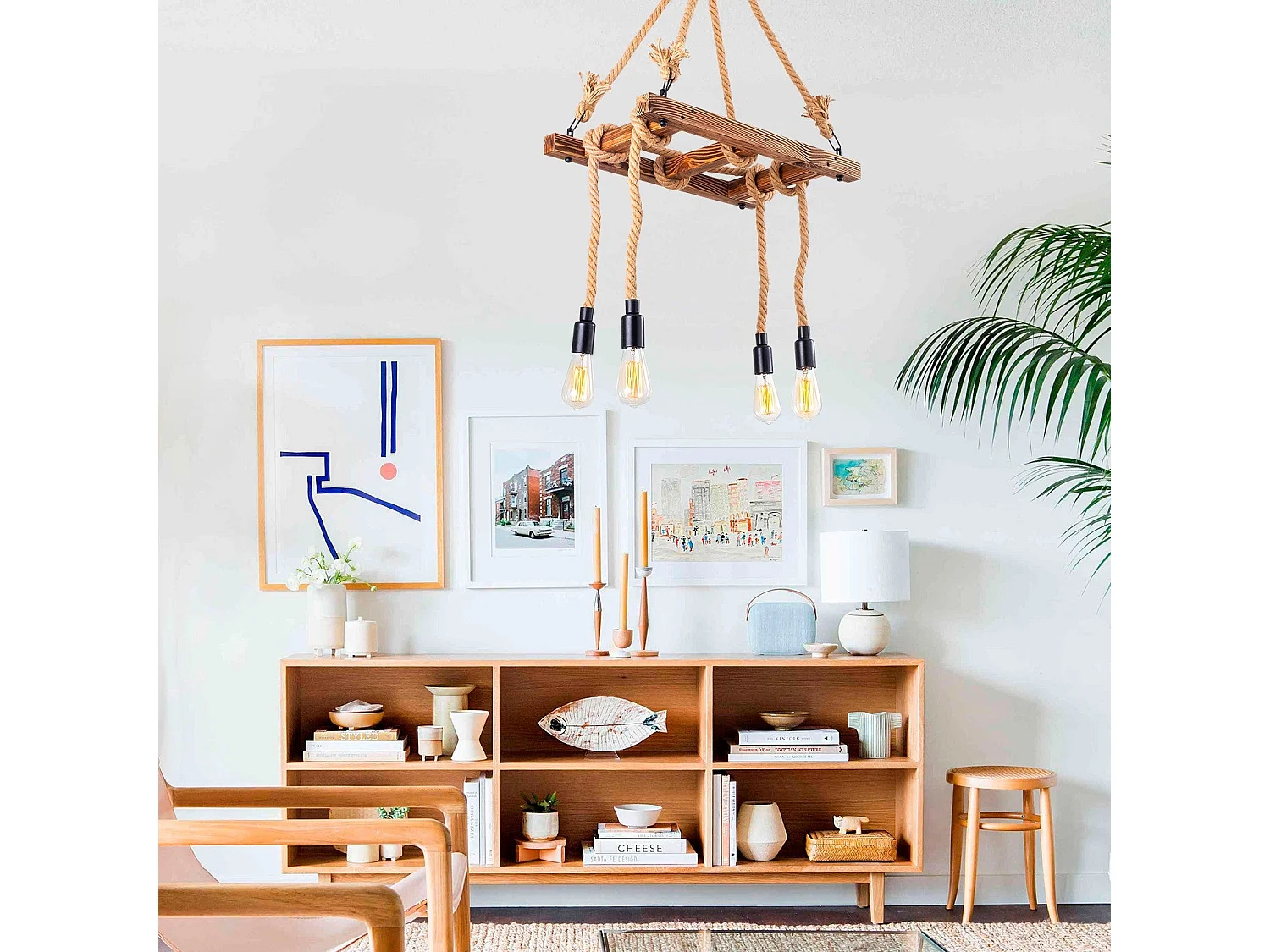 Candeeiro de Madeira Erebos 102-AV - Elegância e Sofisticação para o Seu Espaço