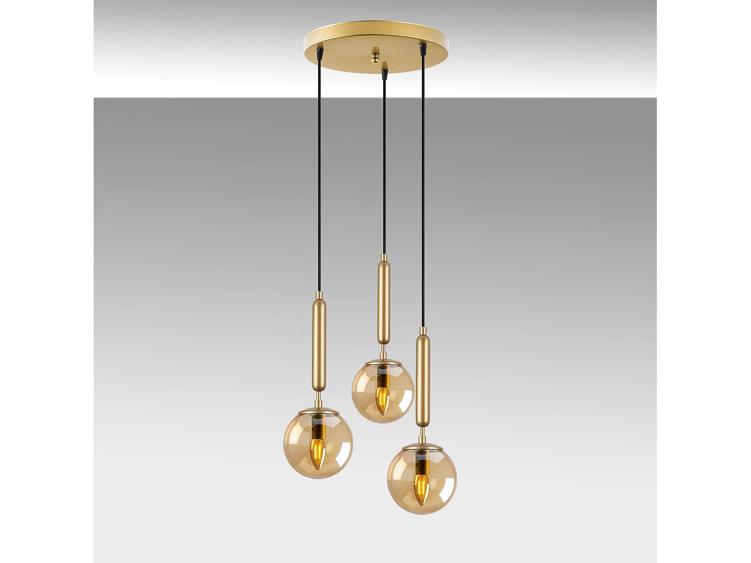 Candeeiro Elegante King 11467 em Dourado Brilhante