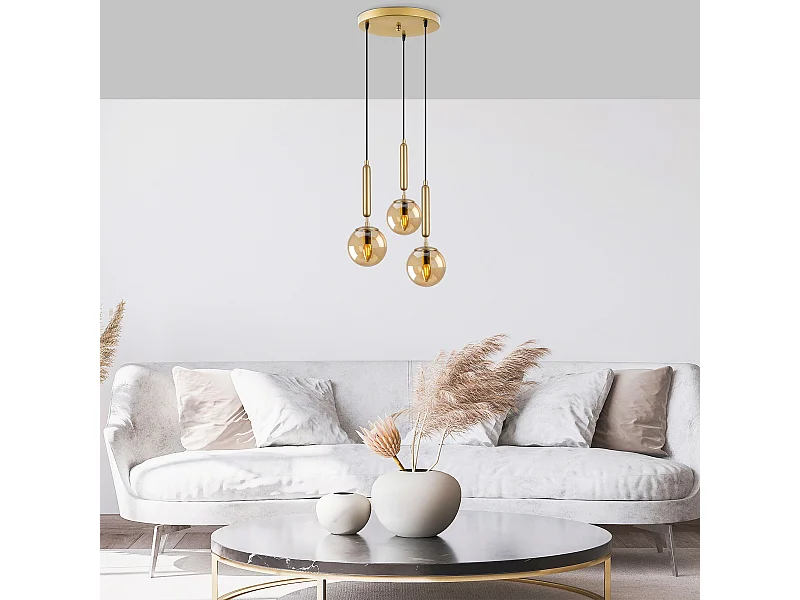 Candeeiro Elegante King 11467 em Dourado Brilhante