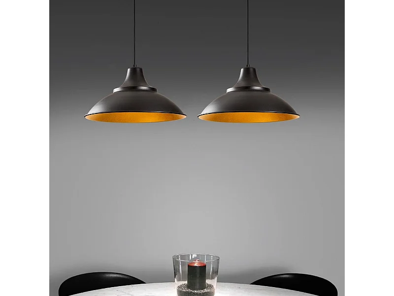 Candeeiro Moderno Elegante Preto e Dourado - Saúde 3733