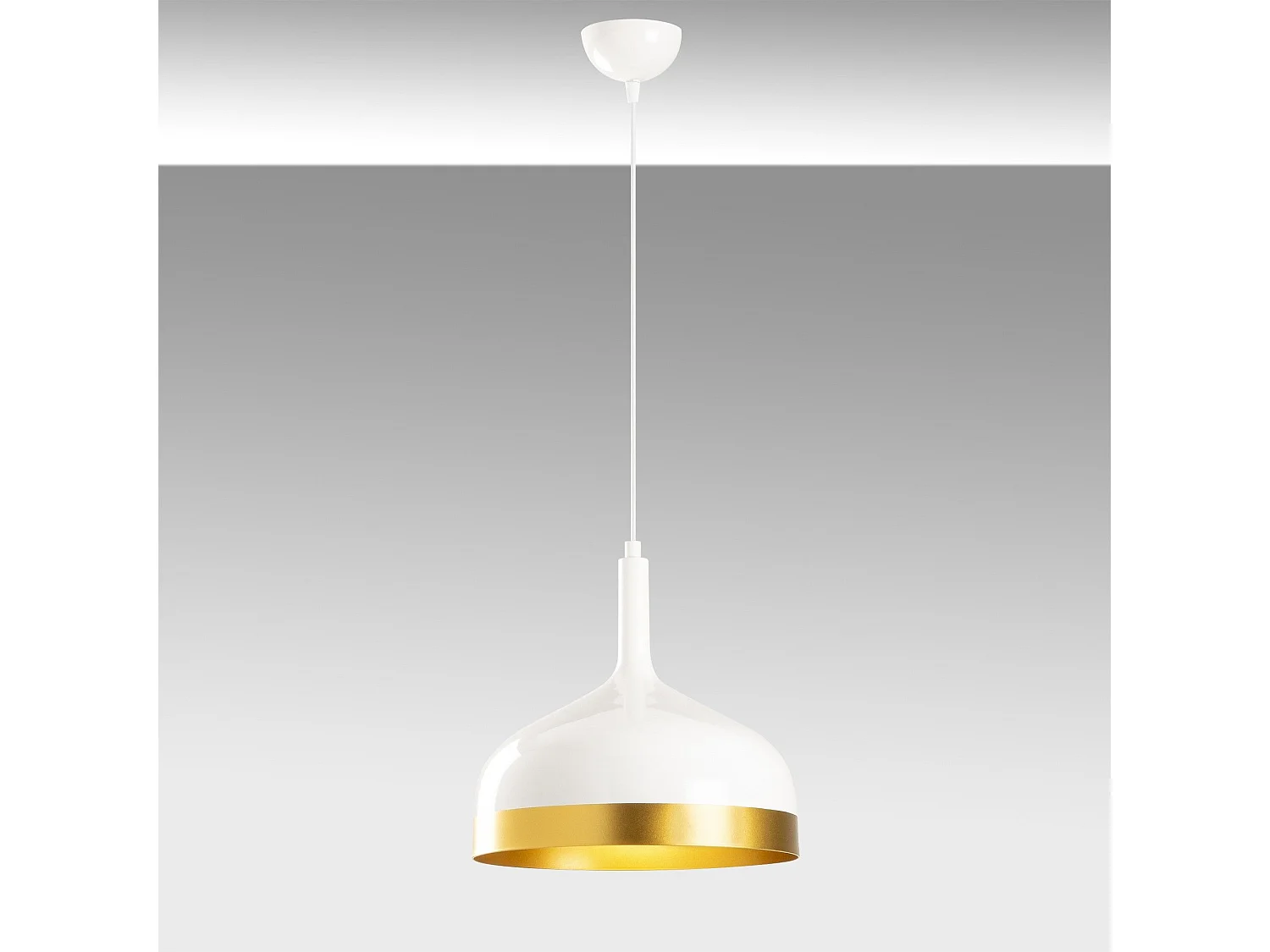 Candeeiro Elegante e Ajustável em Branco e Dourado - Saúde 3724