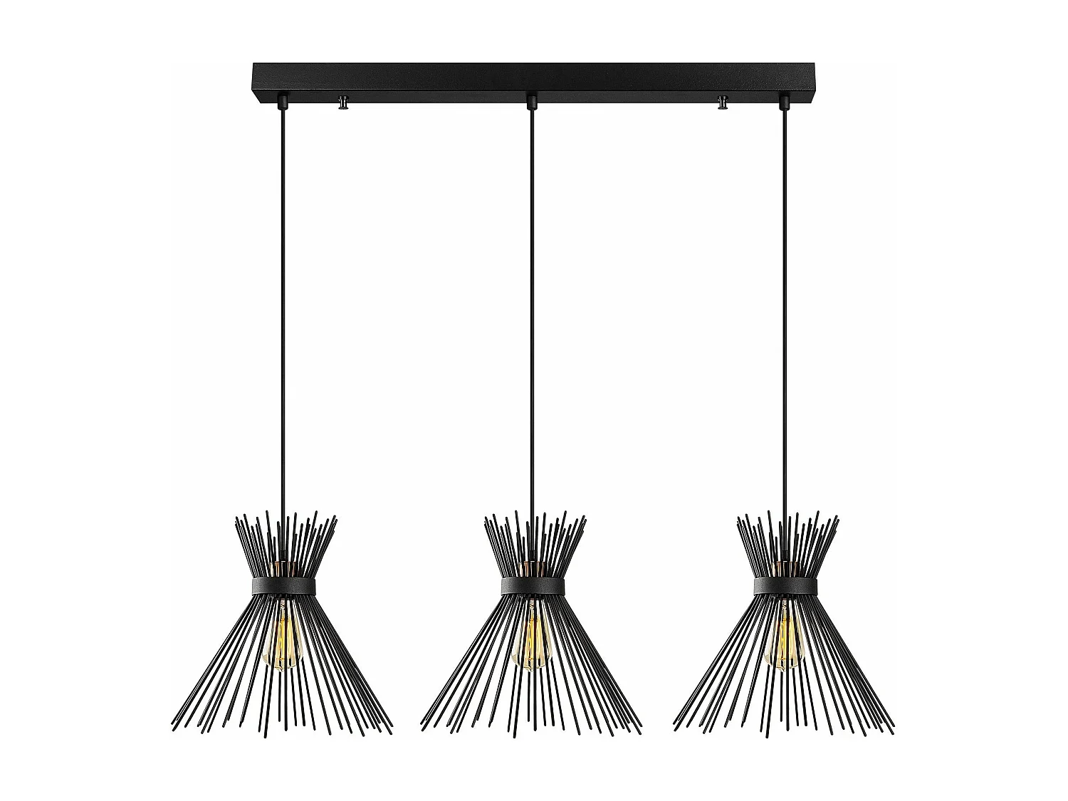 Candeeiro Preto Elegante Kirpi - 3088 para Sala de Estar e Espaços Modernos