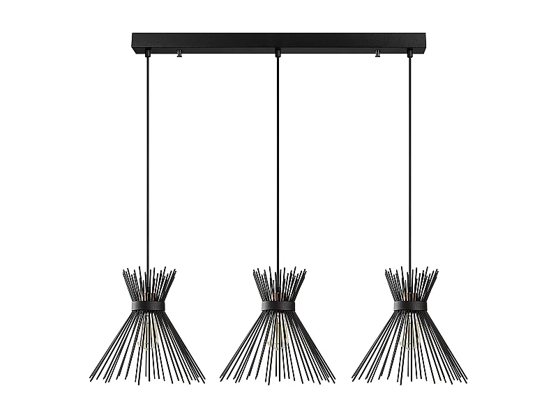 Candeeiro Preto Elegante Kirpi - 3088 para Sala de Estar e Espaços Modernos