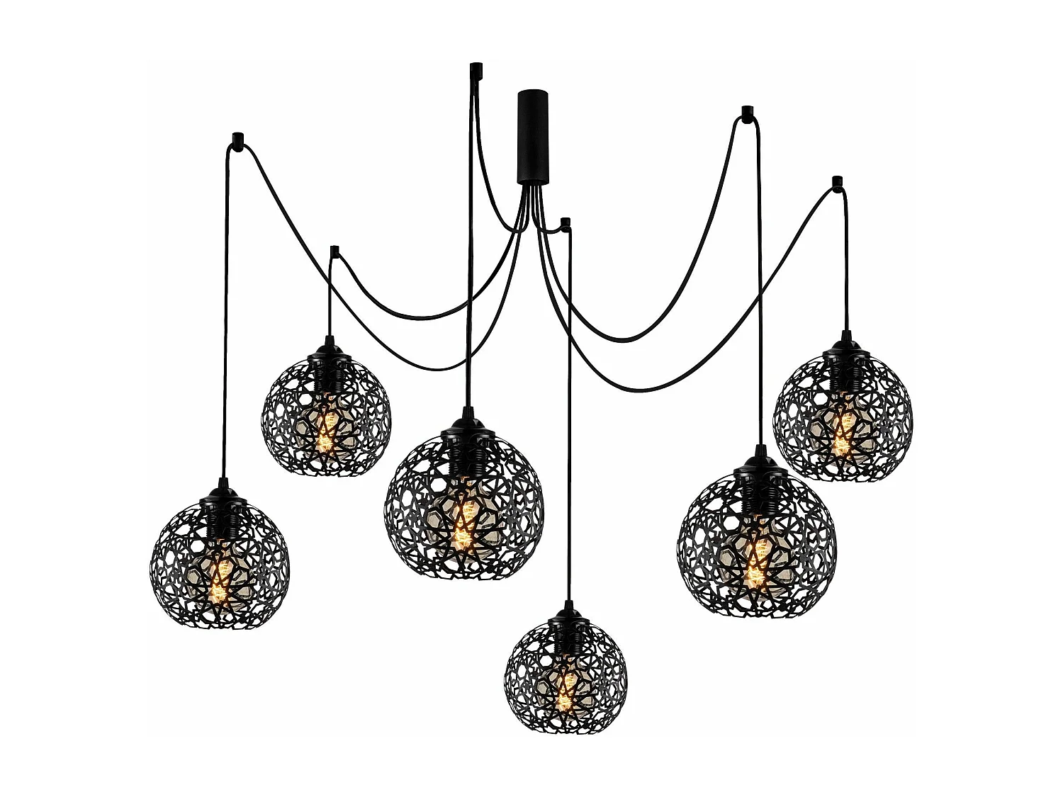Suspension araignée 6 lampes Alessi D137cm Métal Noir