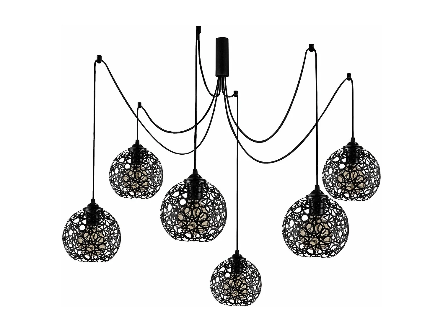 Suspension araignée 6 lampes Alessi D137cm Métal Noir