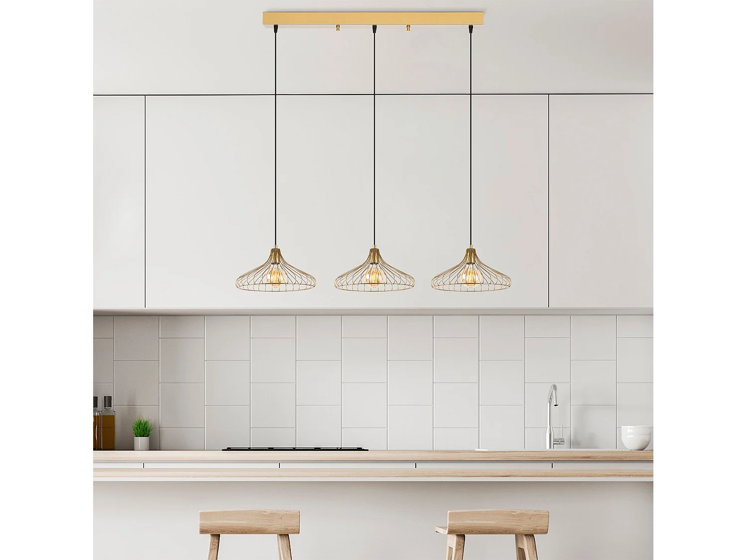 Candeeiro Elegante Depay - Design Sofisticado em Ouro Brilhante